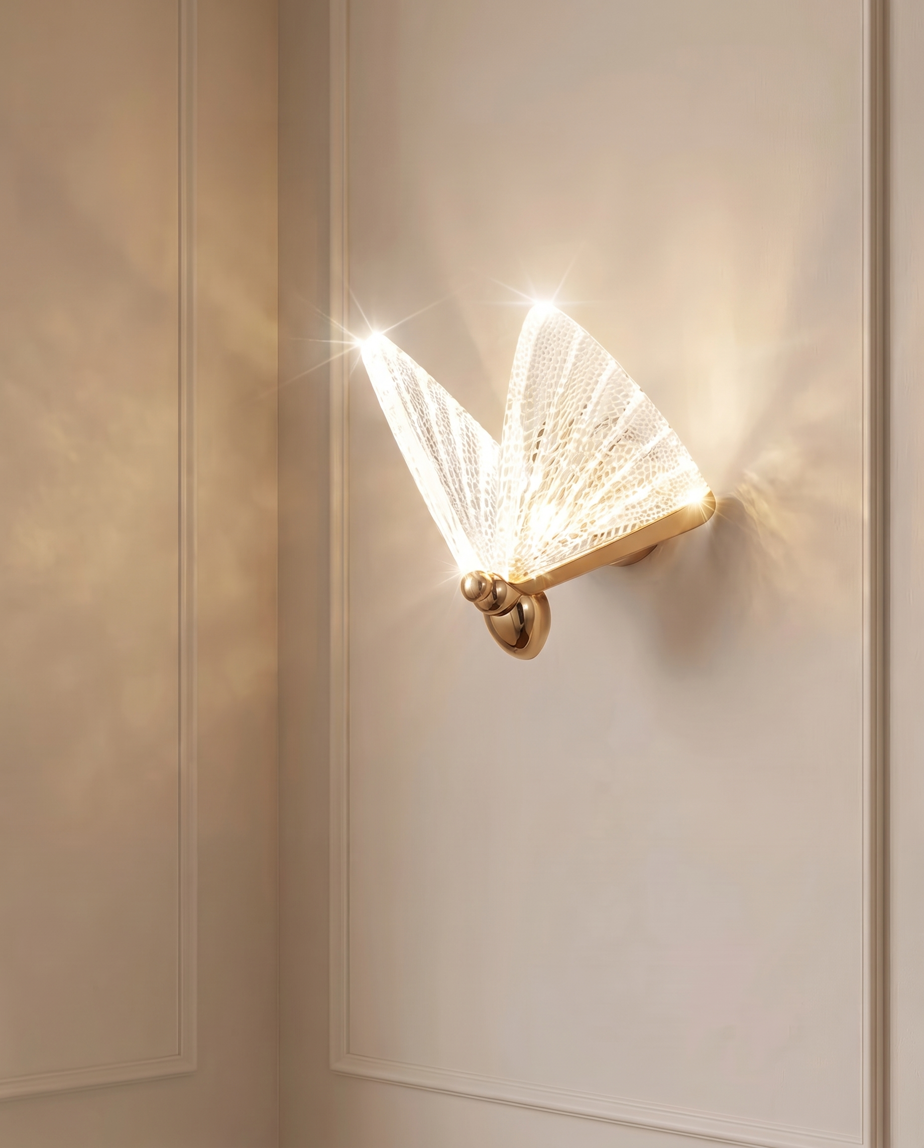 Butter Glow LED Wall Light, detail view — The Home Peck