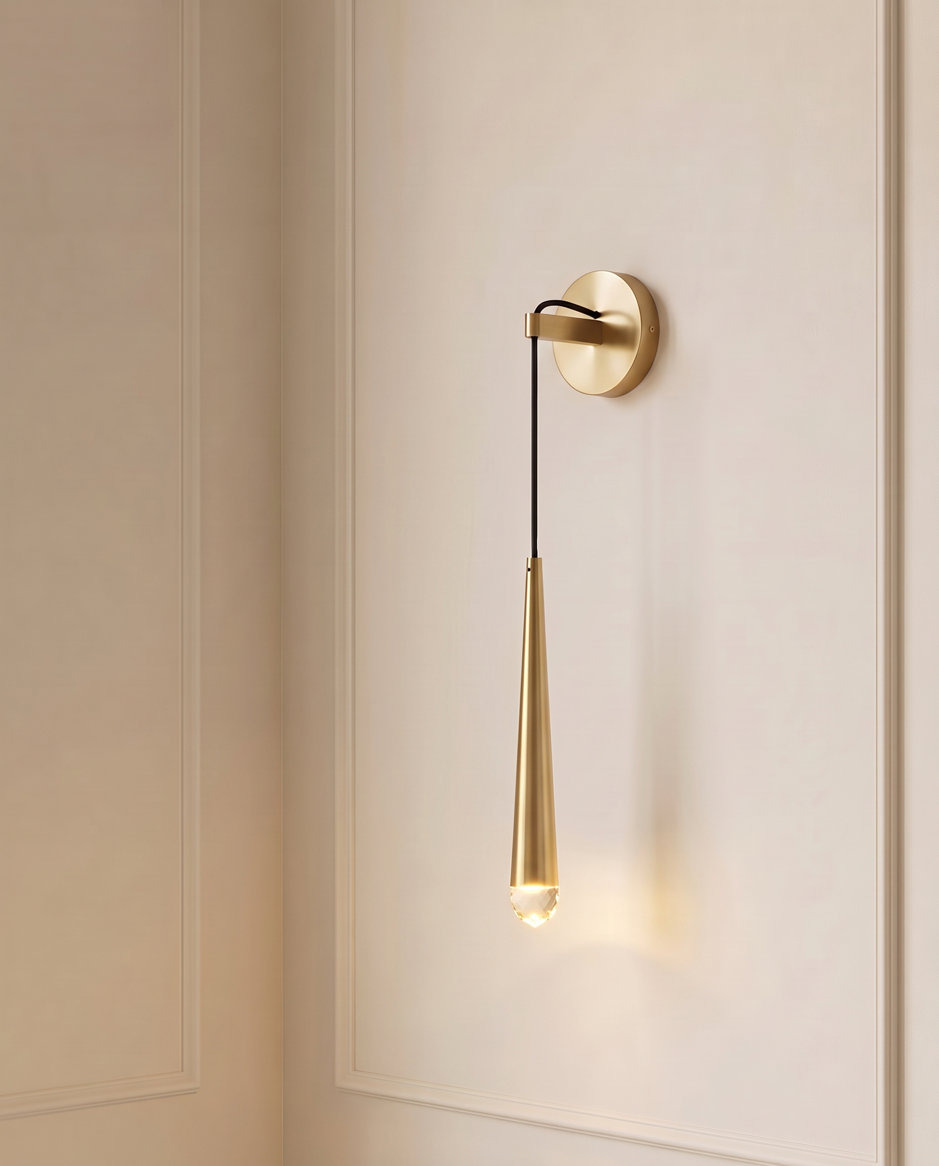 Crystal Drop LED Wall Light, detail view — The Home Peck