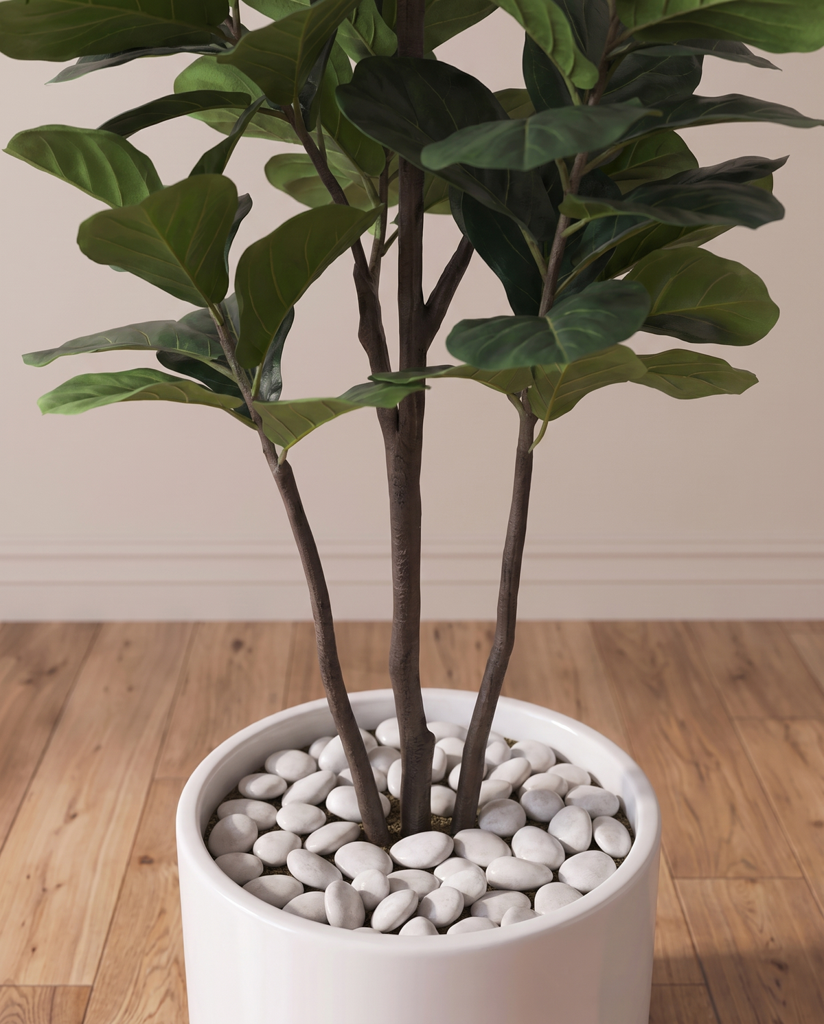 Artificial Fiddle Leaf Tree – closer view of the stems and base