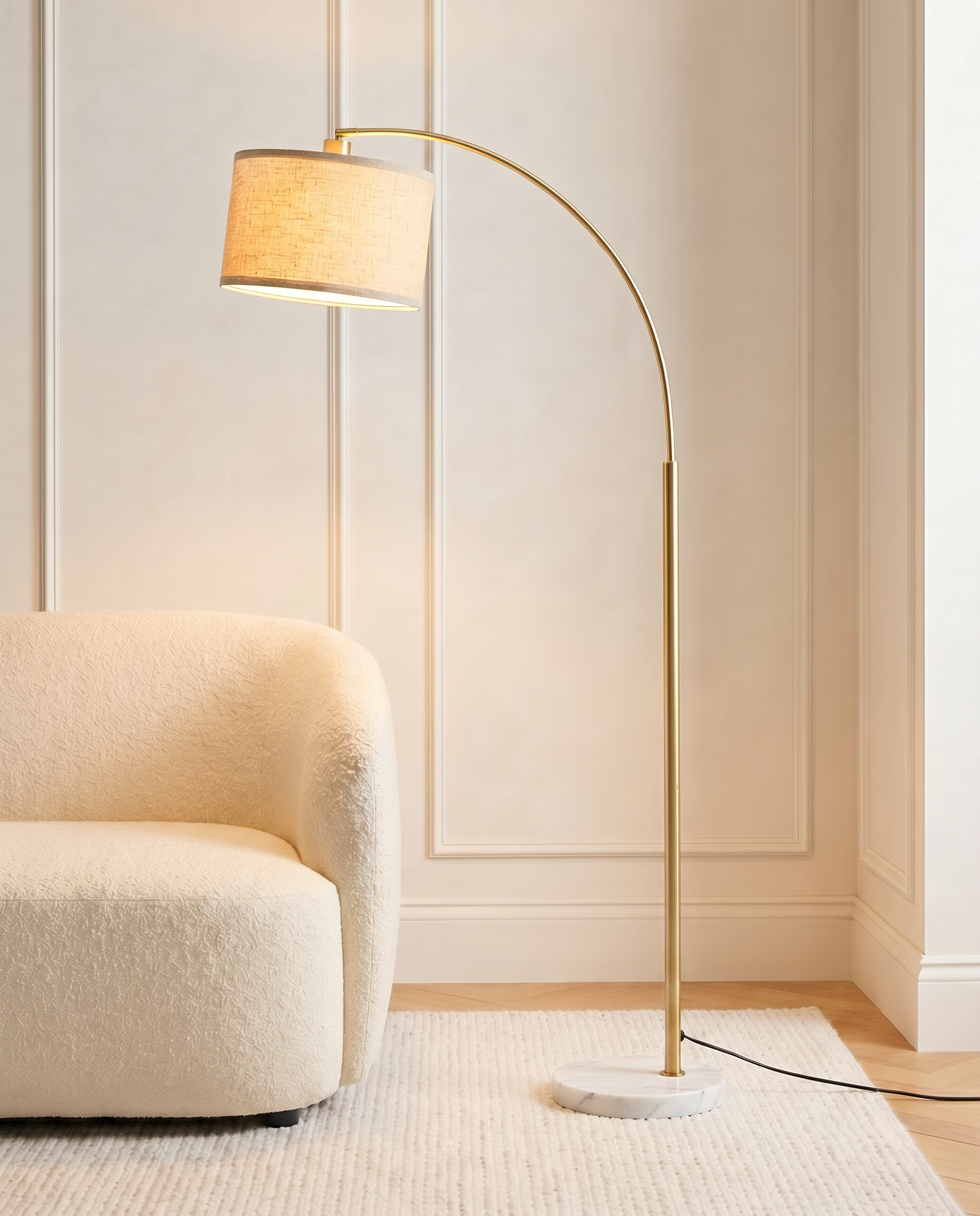 Gold floor lamp, detail
