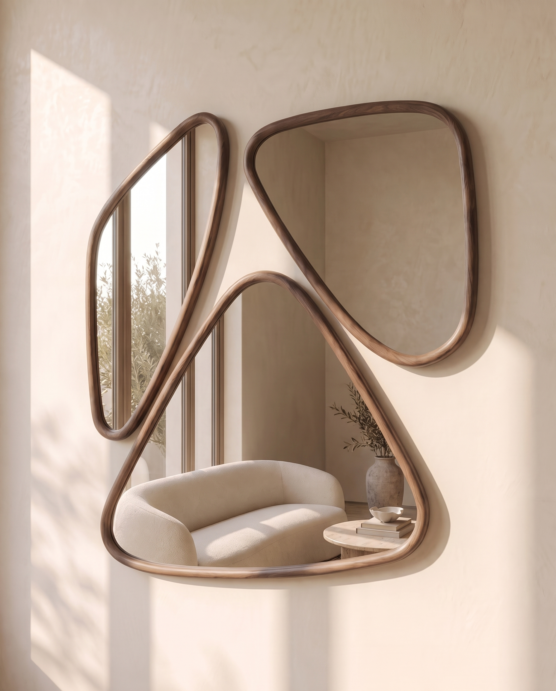 Aveline Dark Wood Frame Gallery Mirrors - Set of 3
