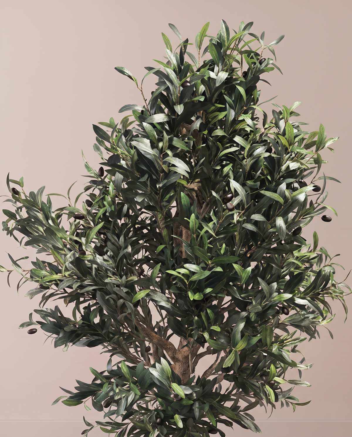 Single Trunk Artificial Olive Tree – closer view of the trunk and base