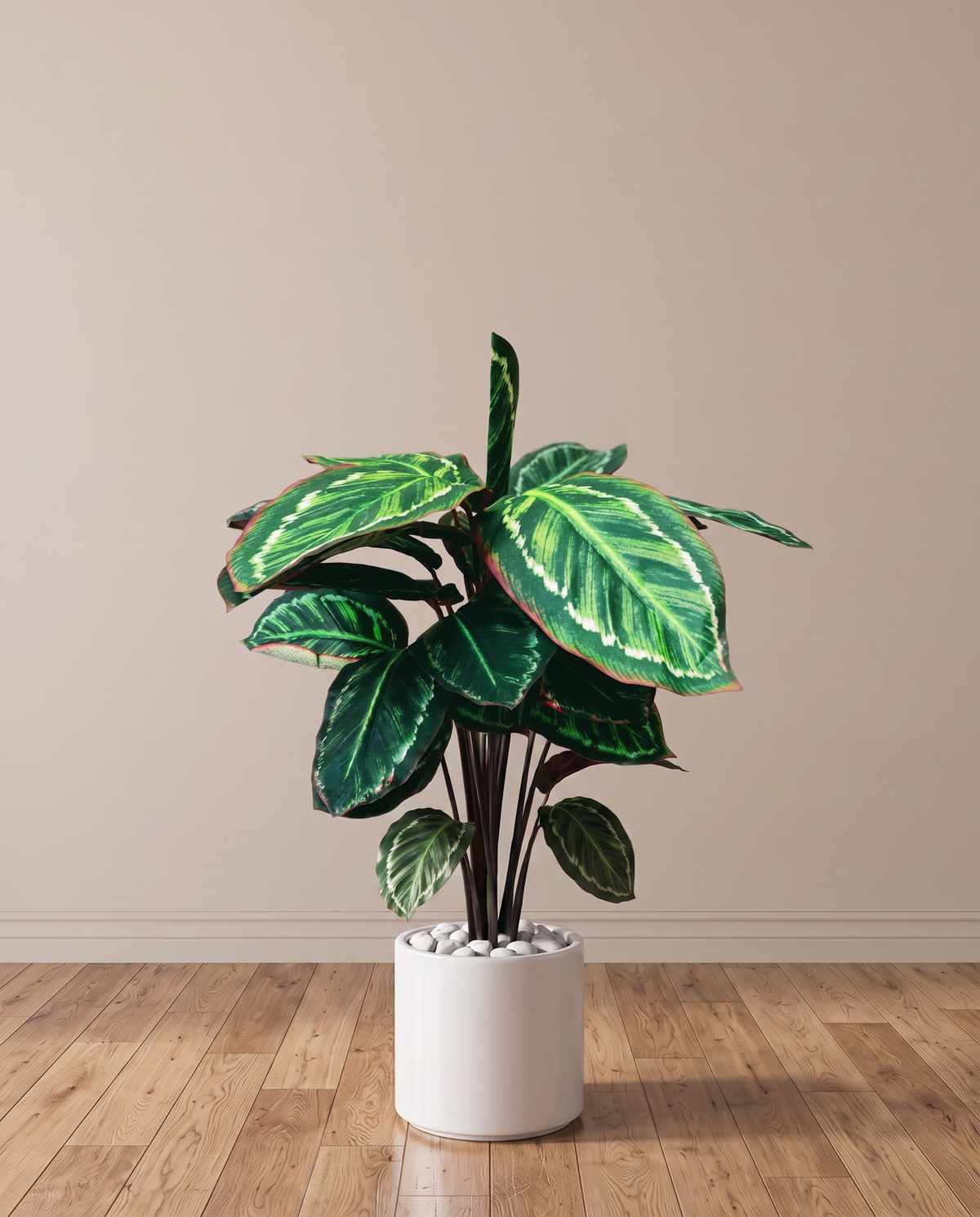 Calathea Roseopicta Artificial Plant – full view in a neutral interior