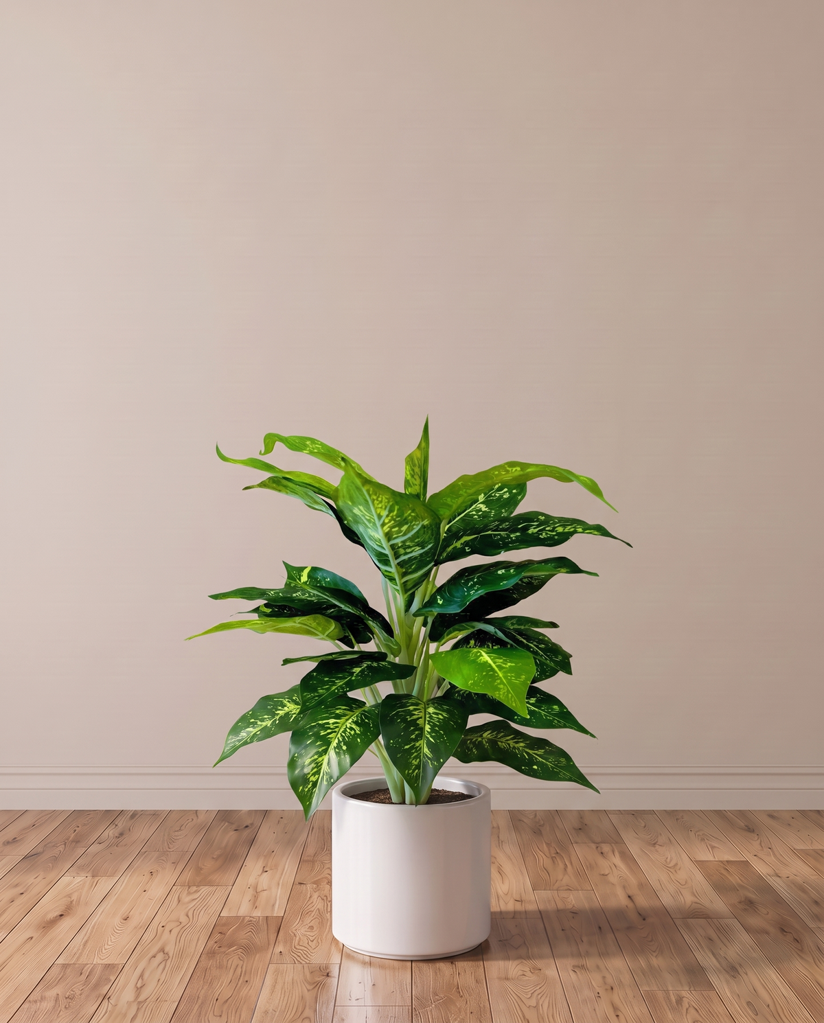 Lush Artificial Dieffenbachia Plant – full view in a neutral interior