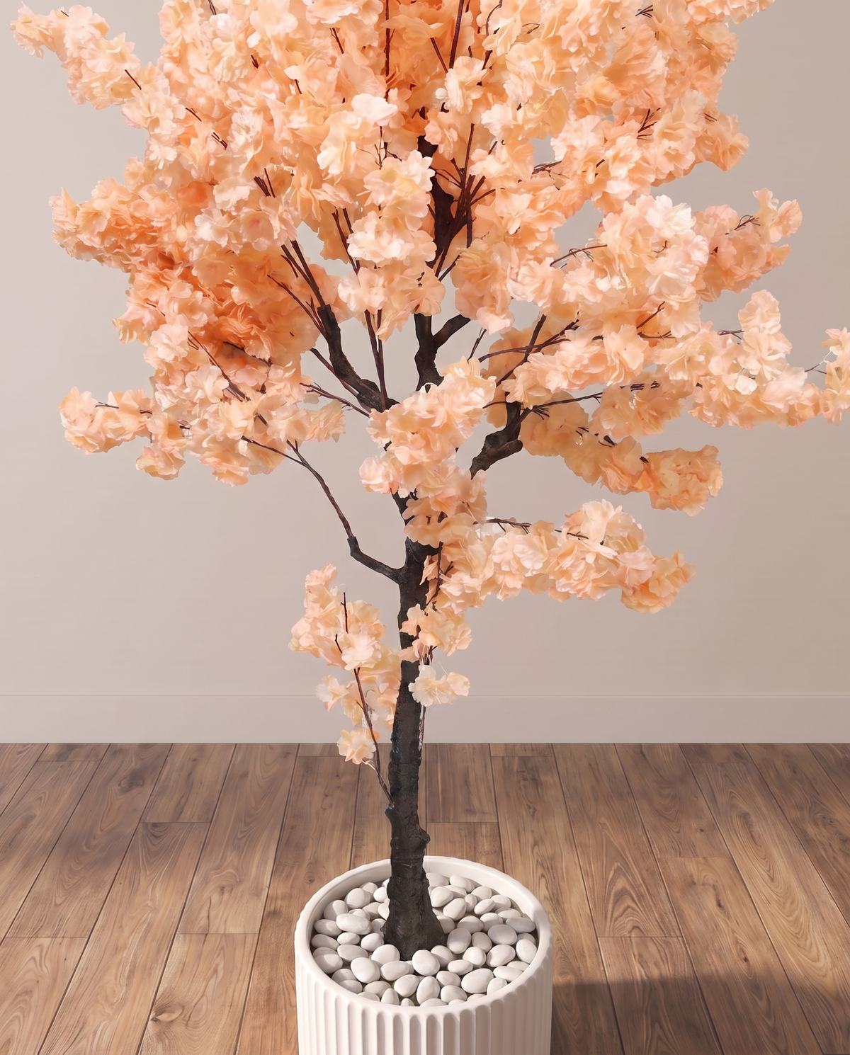 Peach Cherry Blossom Sakura Artificial Tree – closer view of the trunk and blossom