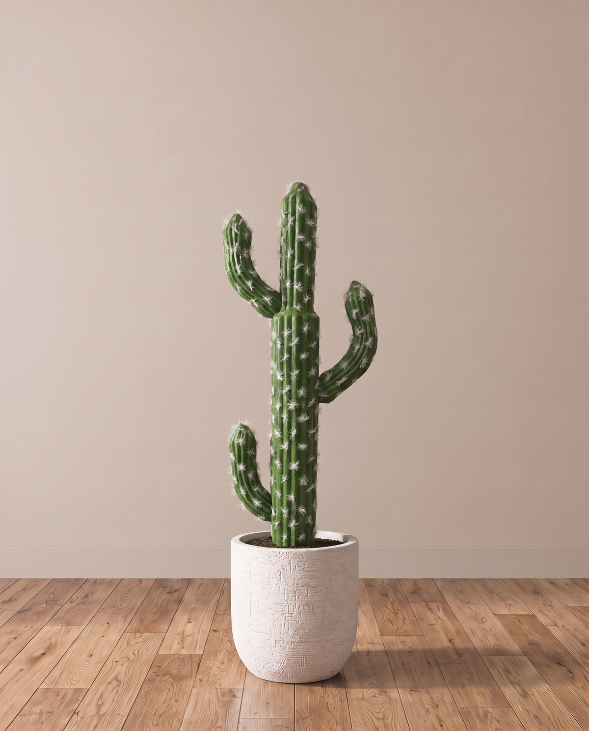 Artificial Cactus Succulent Plant – full view in a neutral interior