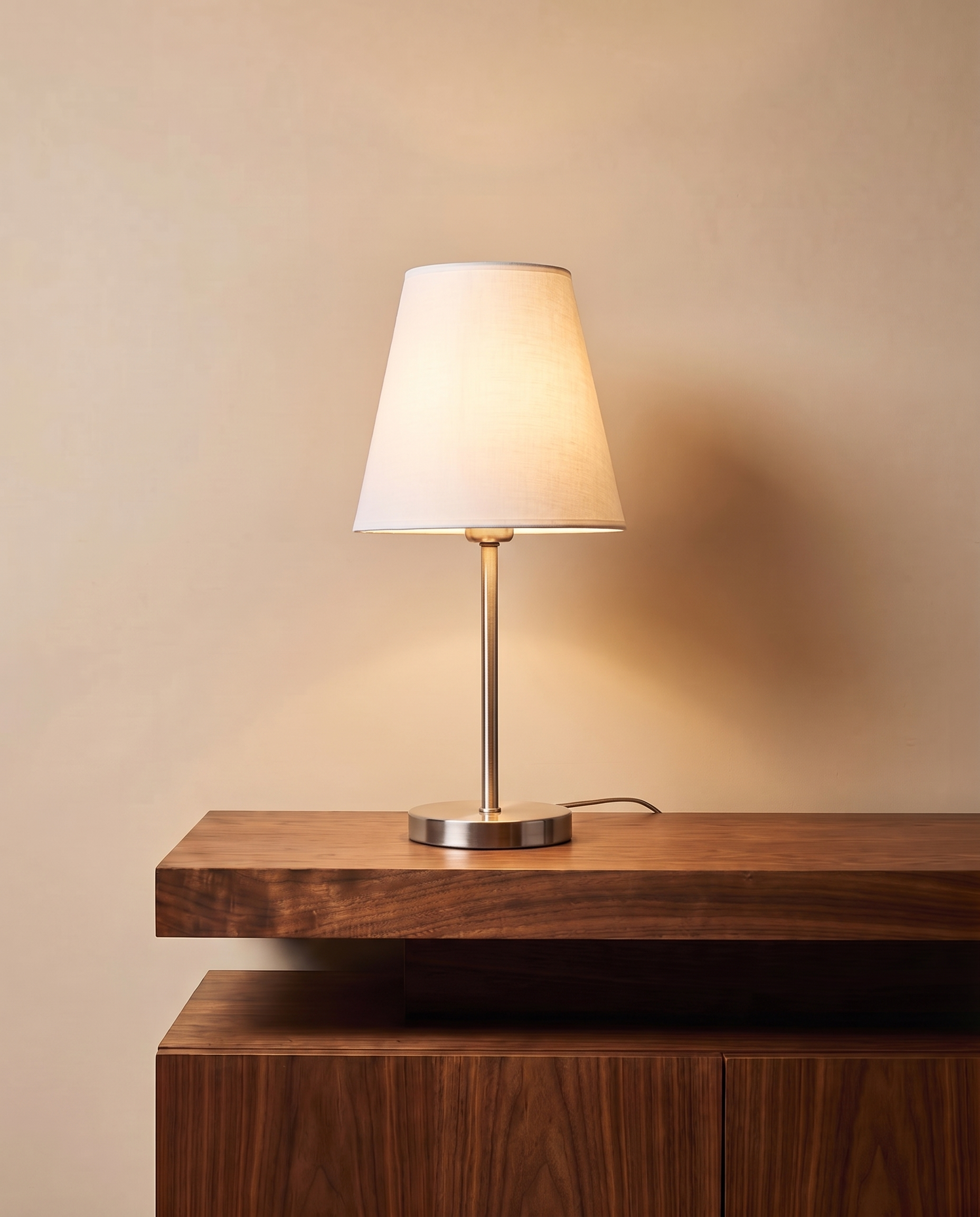 Silver table lamp, detail