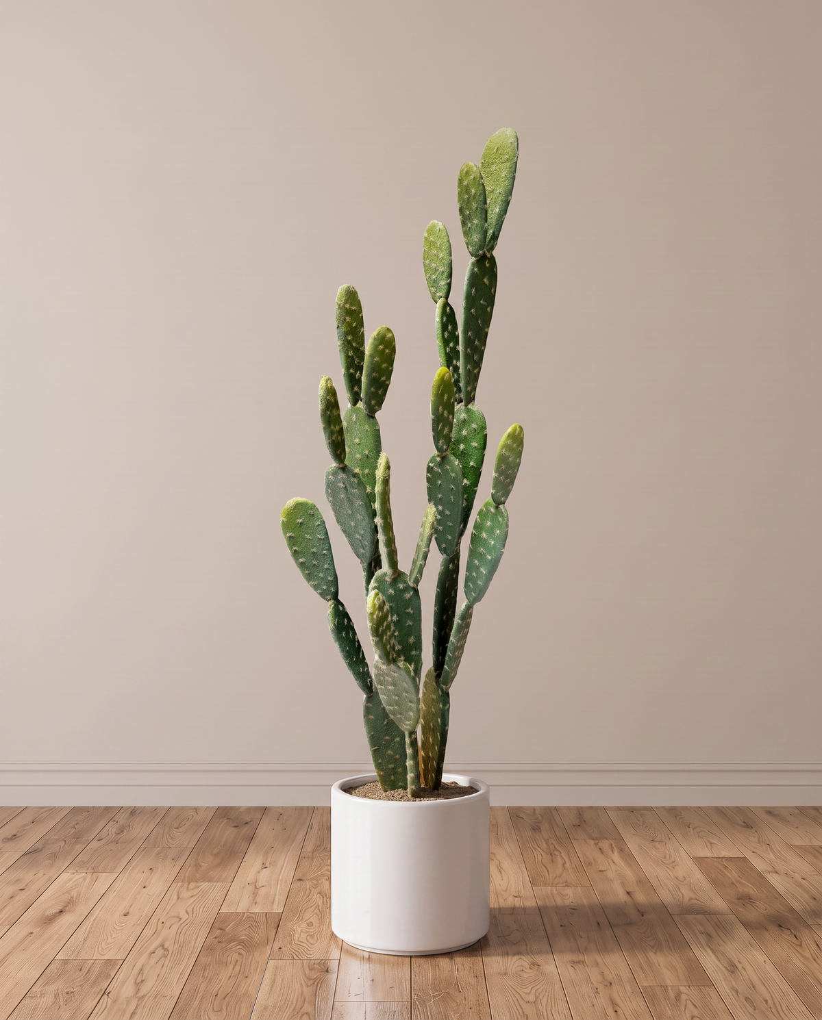 Artificial Opuntia Cactus Plant – full view in a neutral interior