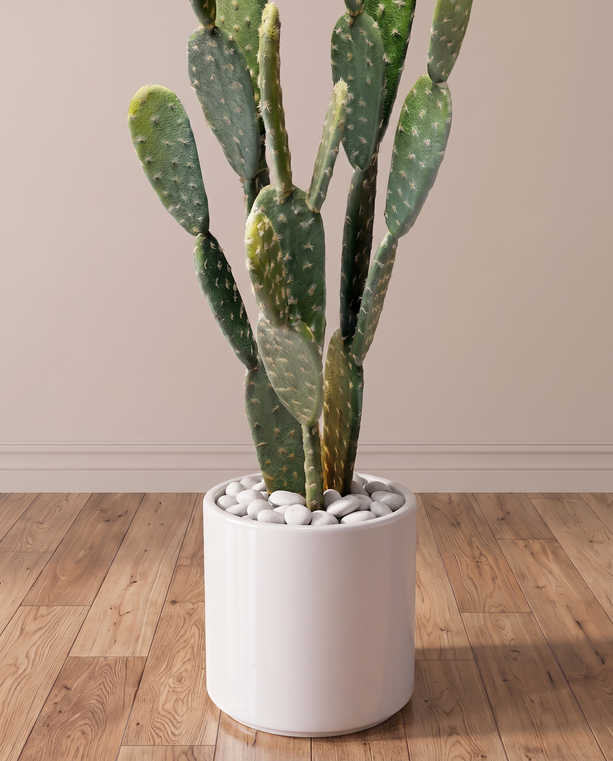 Artificial Opuntia Cactus Plant – closer view of the pads and base