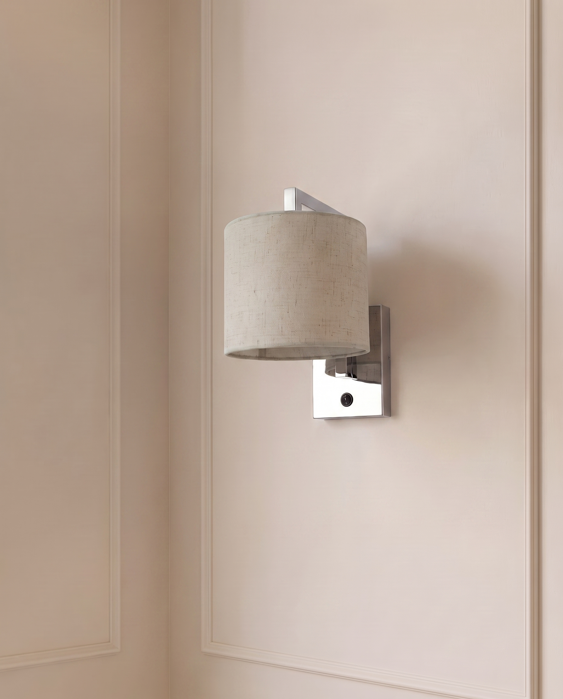 Sterling Cylinder Silver Wall Light, detail view — The Home Peck