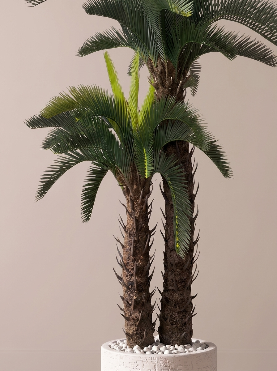 Artificial Double Headed Cycas Palm Tree