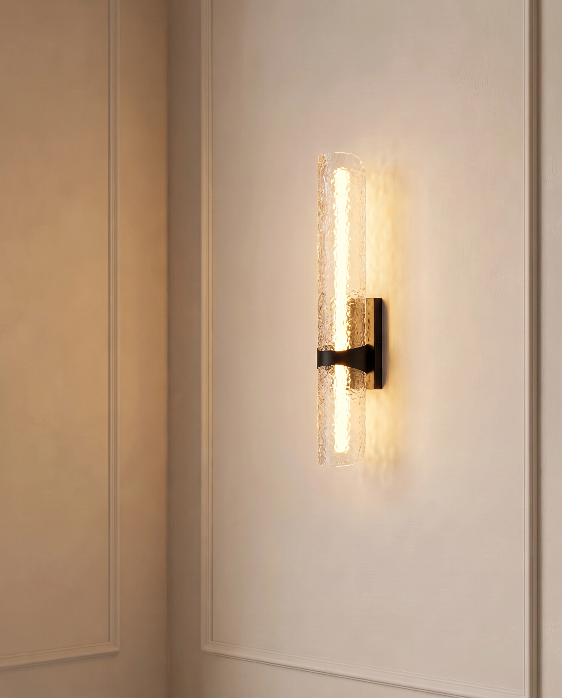 Crystal Black Wall Light, detail view — The Home Peck