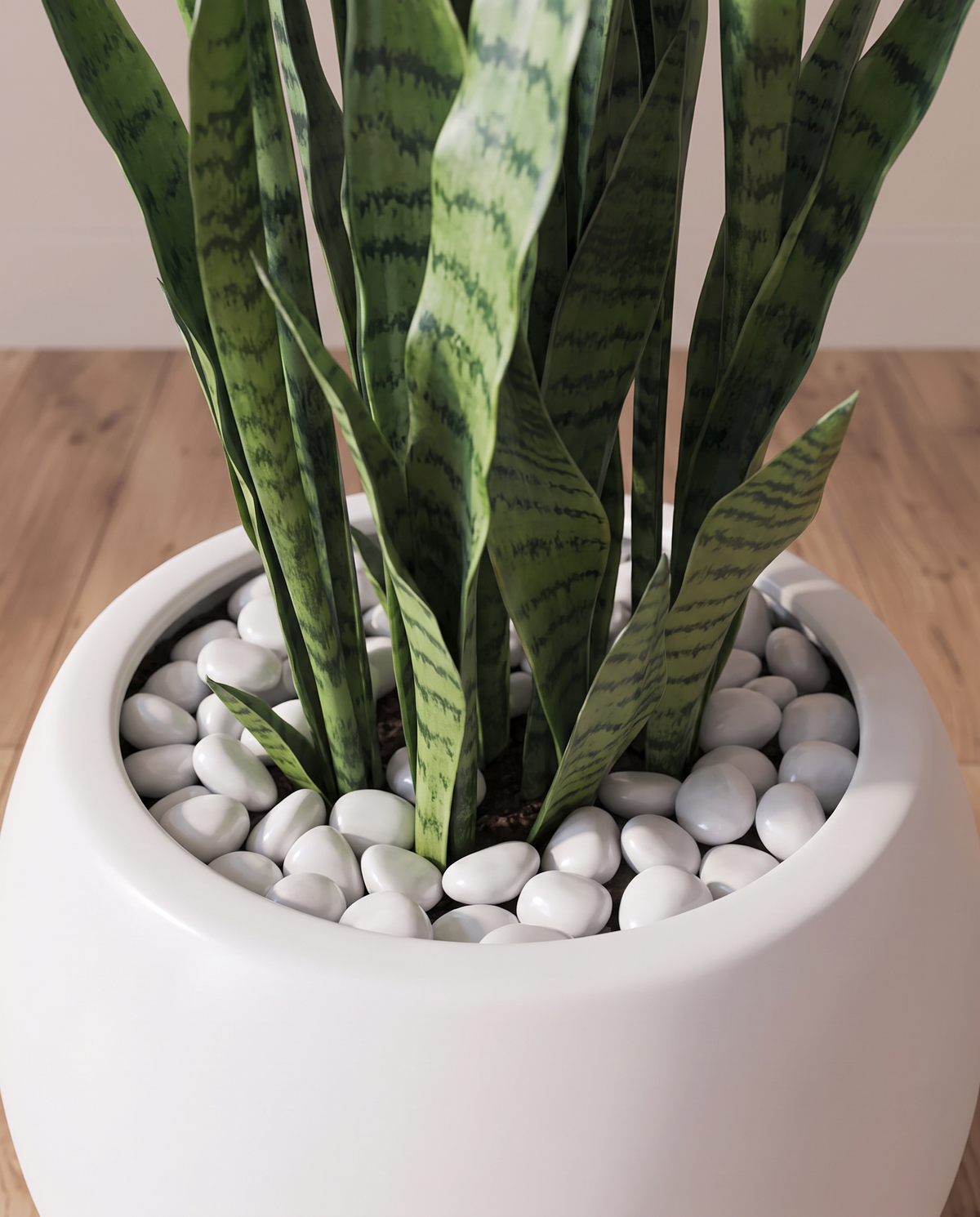 Artificial Sansevieria Snake Plant – closer view of the leaves and base