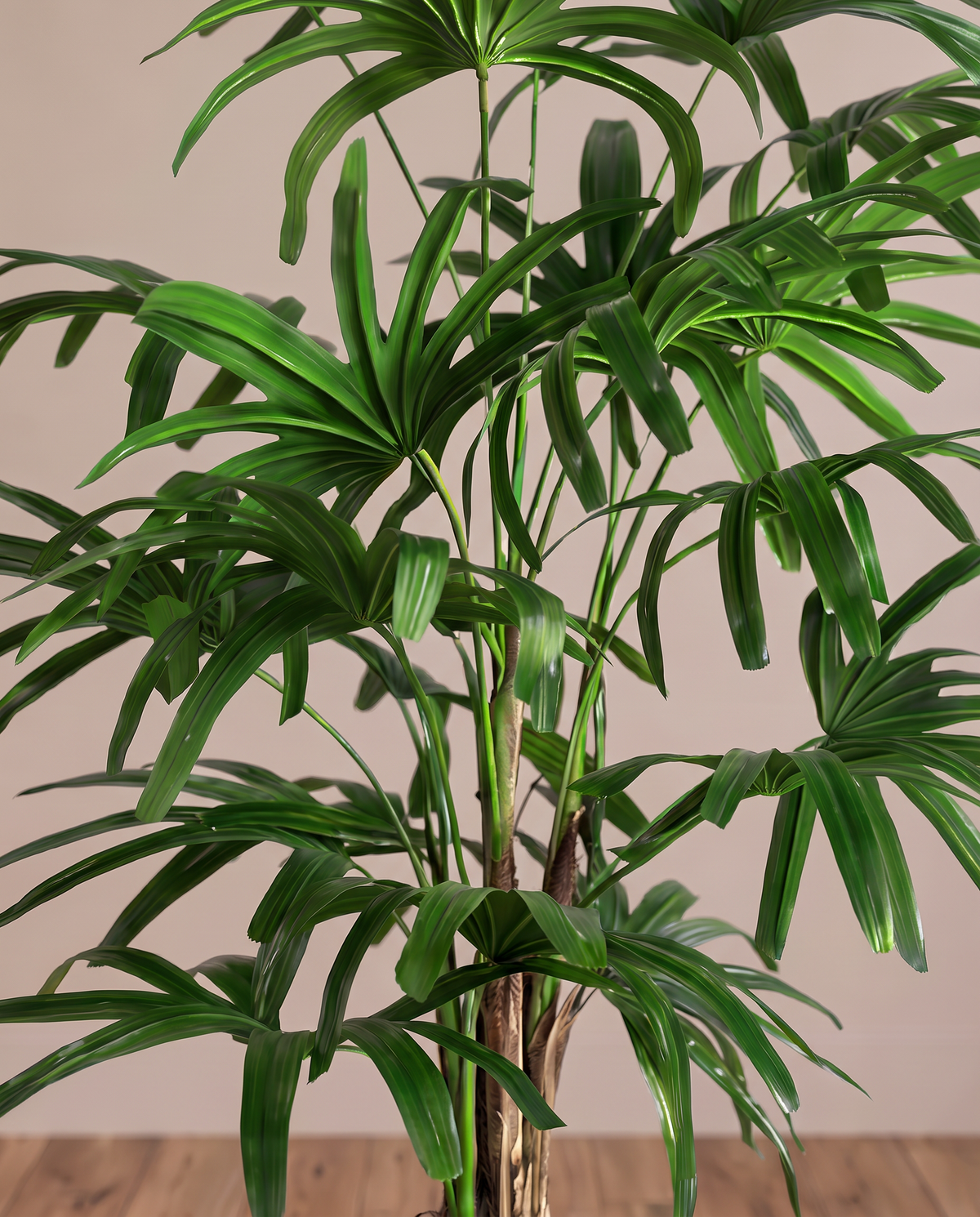 Artificial Lady Palm Plant – foliage detail
