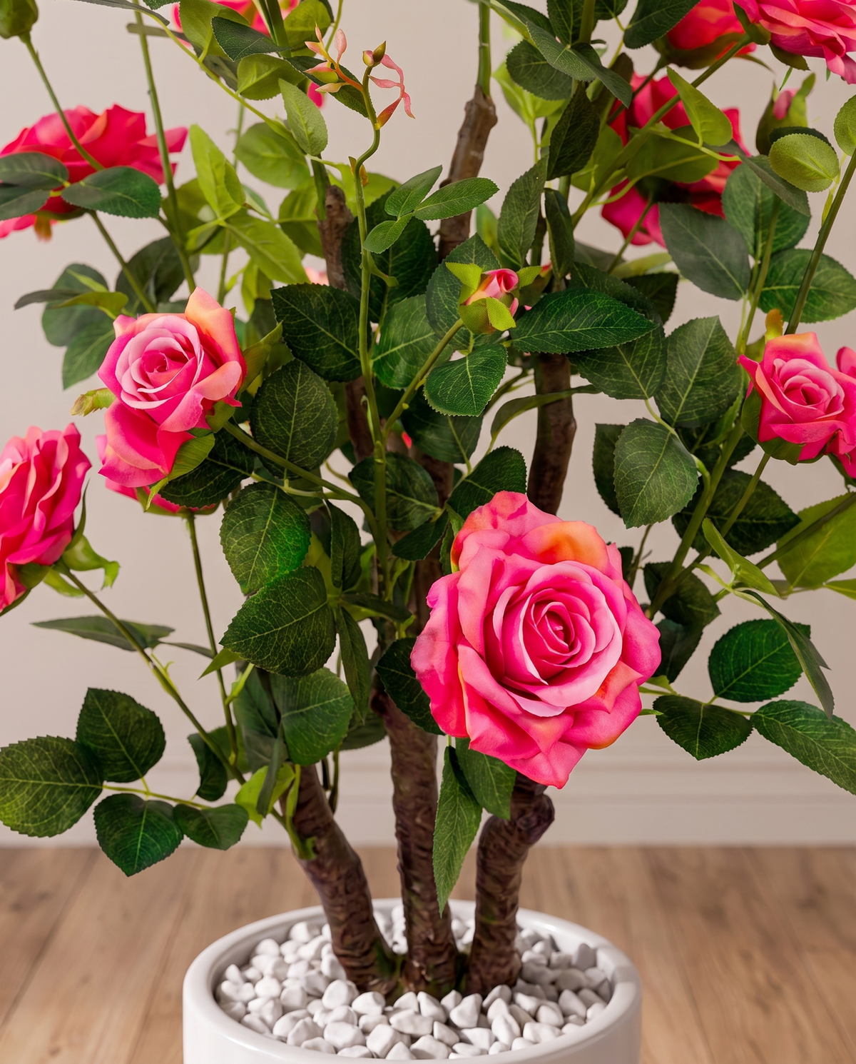 Pink Rose Flower Faux Plant
