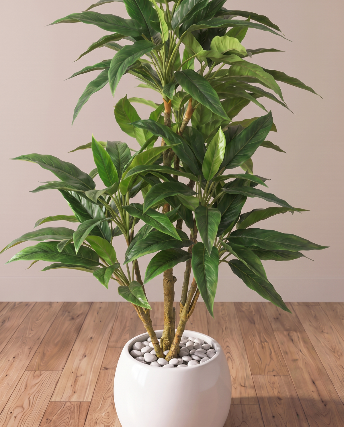 Artificial Rohdea Tree Green – closer view of the canes and base