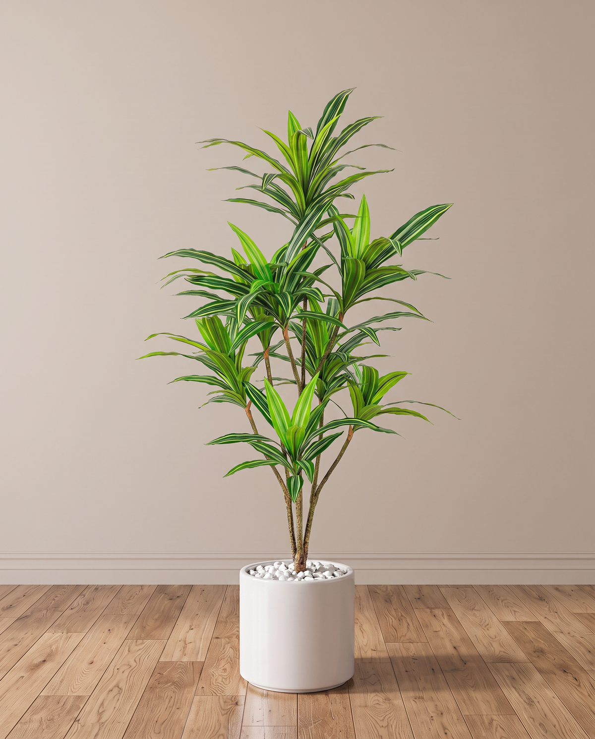 Faux Single Stem Variegated Yucca Plant
