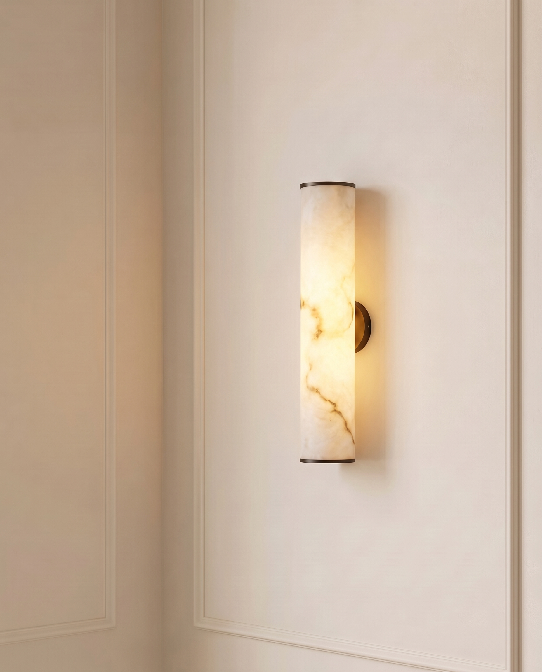 Modern Black White Wall Light, detail view — The Home Peck