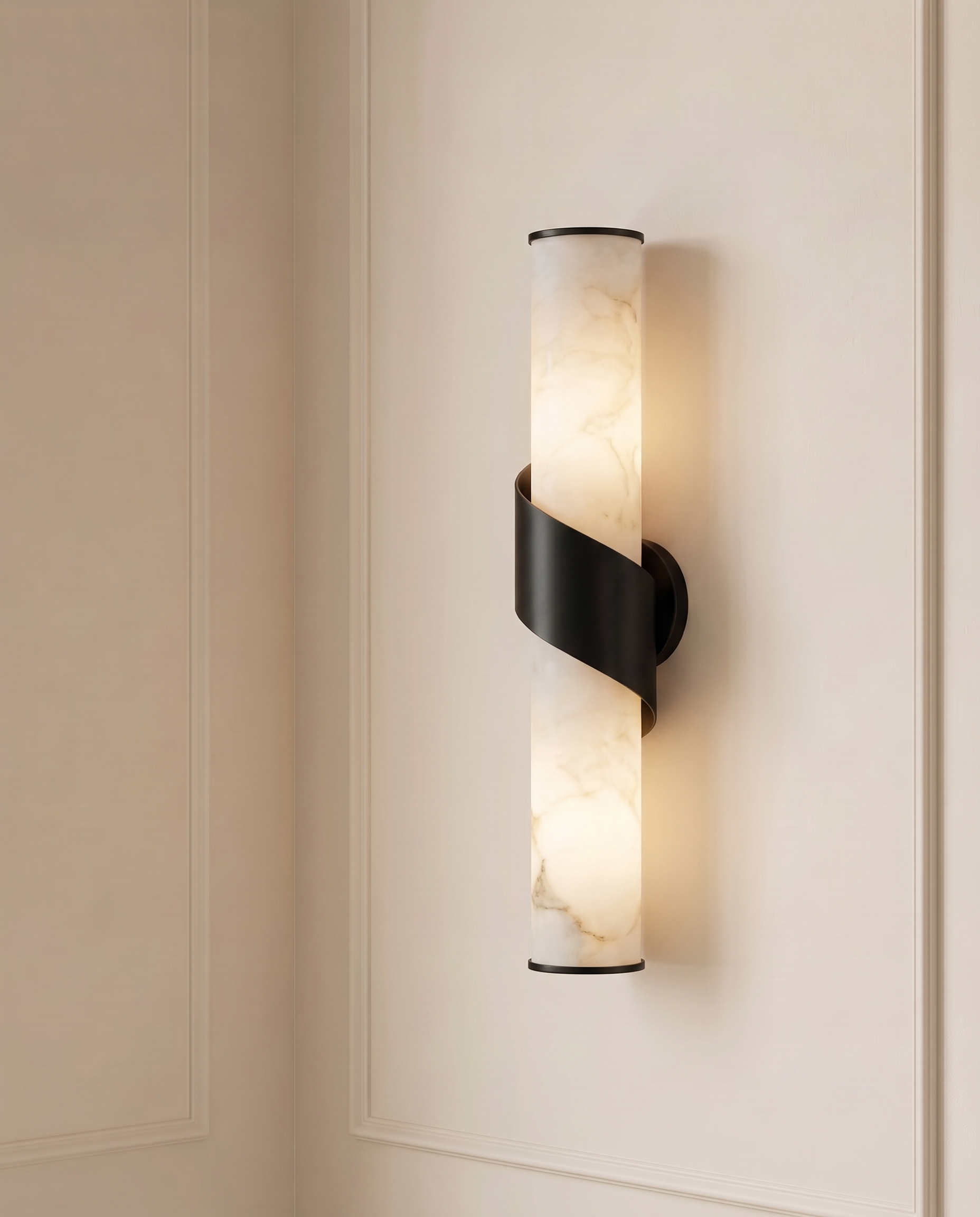 Metro Black White Wall Light, detail view — The Home Peck