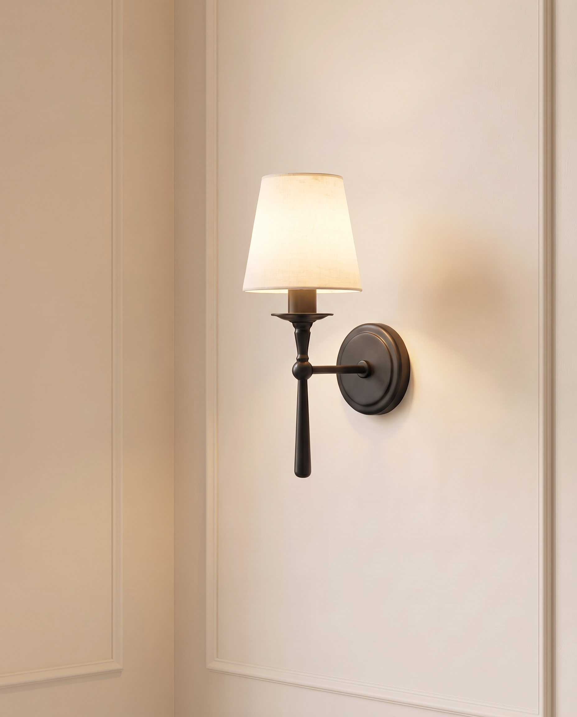 Luna Black White Wall Light, detail view — The Home Peck