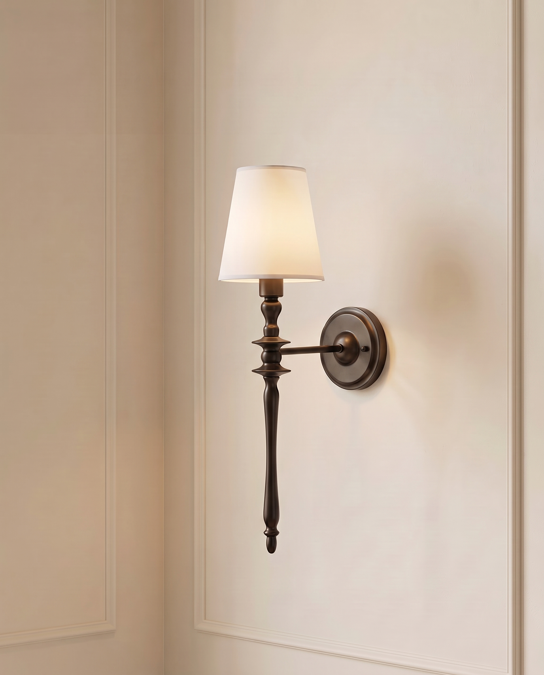 Radiant Black White Wall Light, detail view — The Home Peck