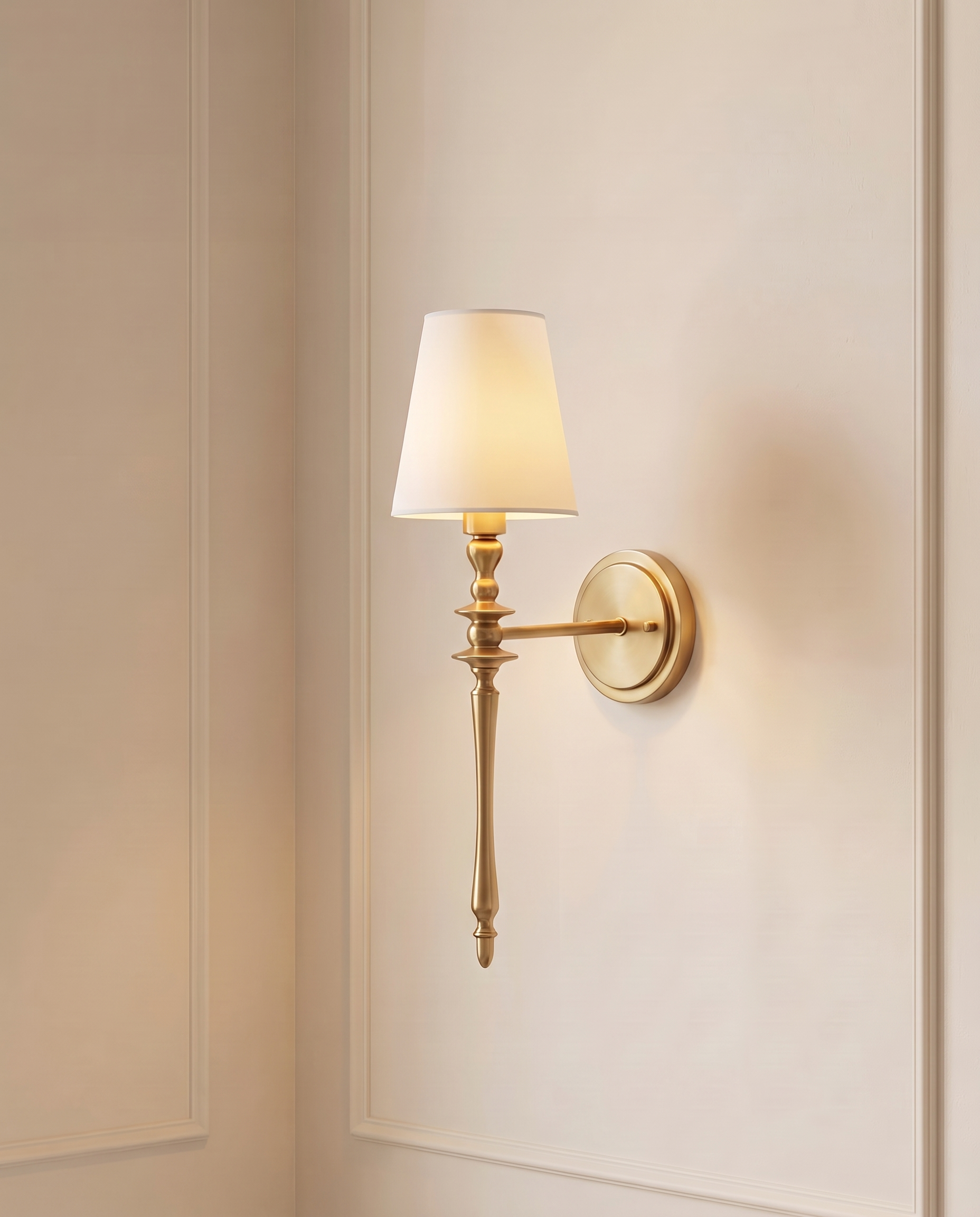 Celeste Gold White Wall Light, detail view — The Home Peck