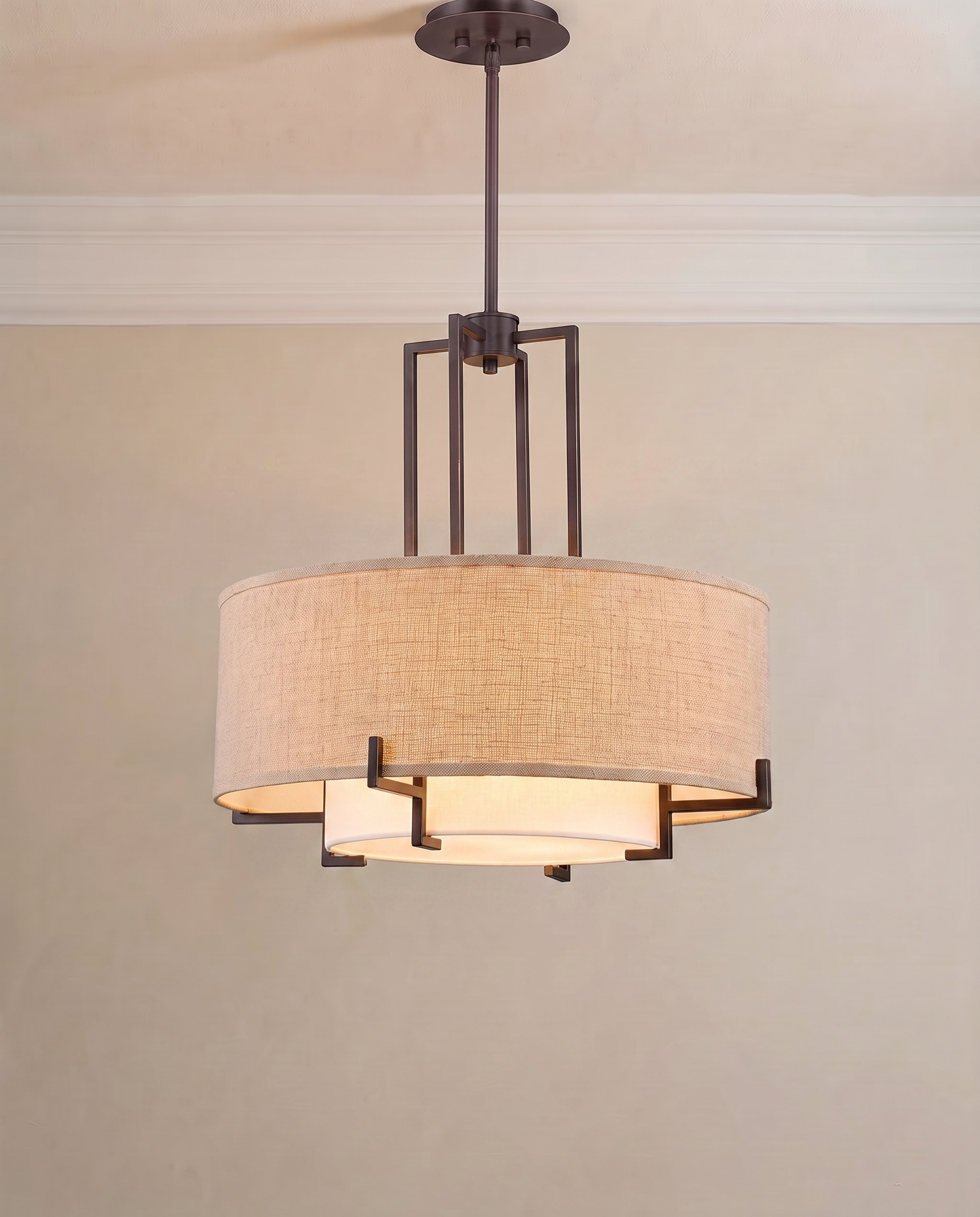 Harmony Black Beige Ceiling Light, detail view — The Home Peck