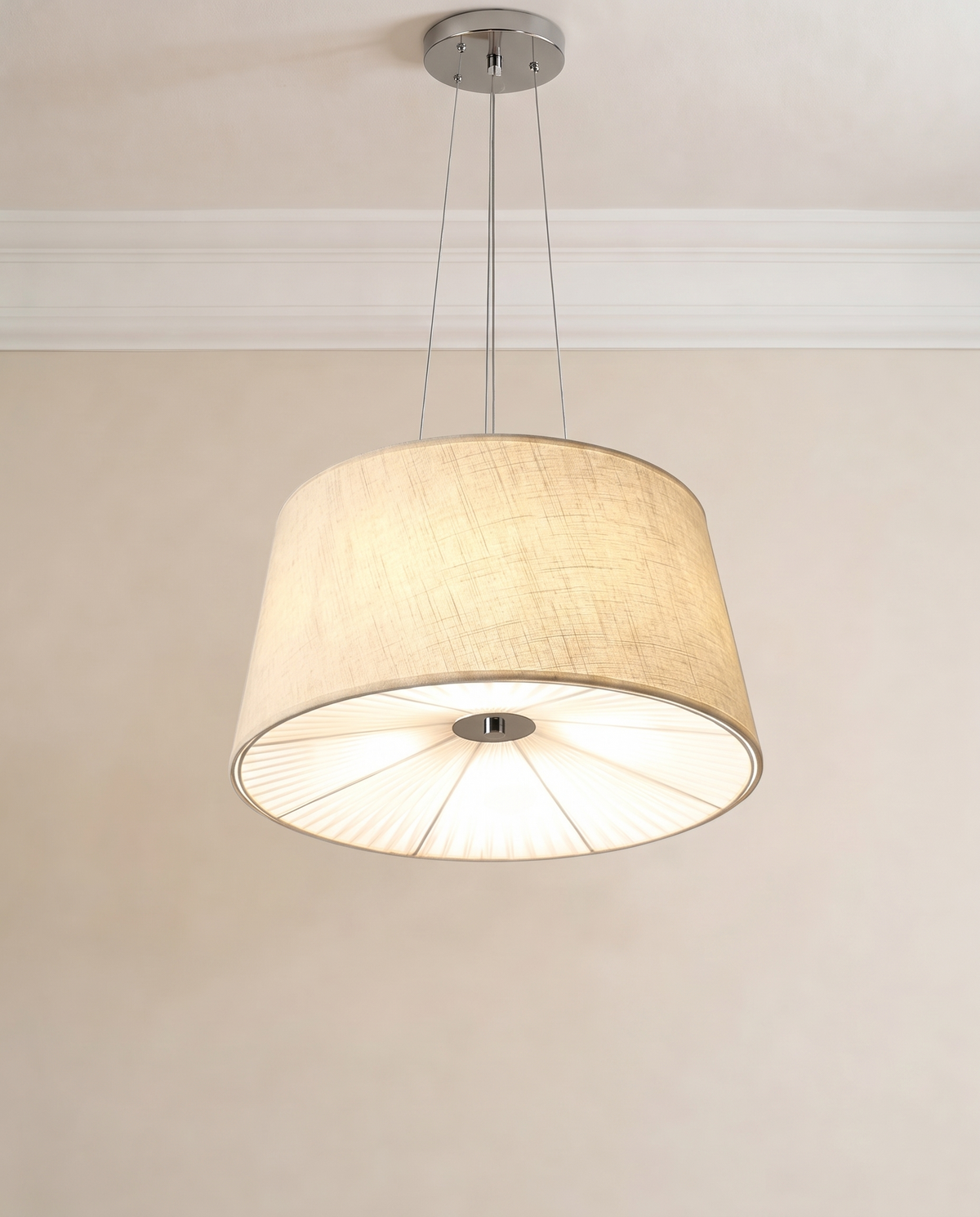 Sterling Silver Beige Pendant Light