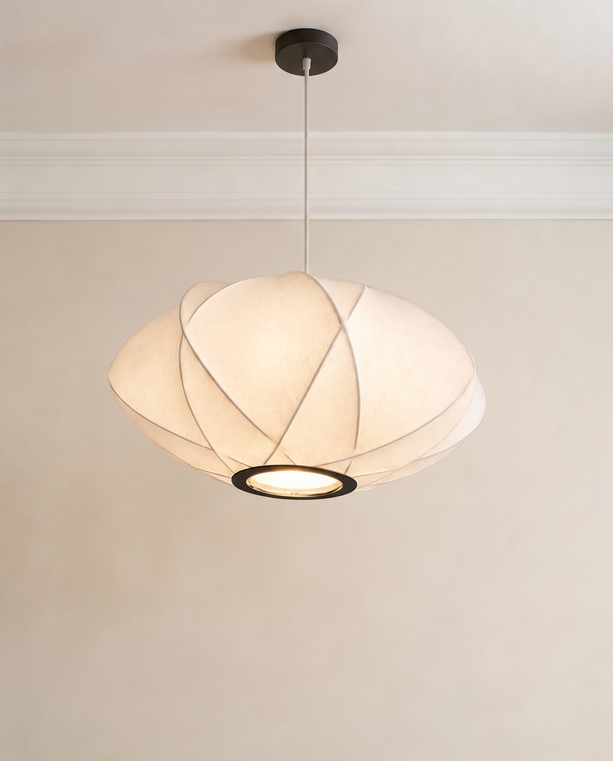 Sakura Japanese Folding Silk Pendant Light