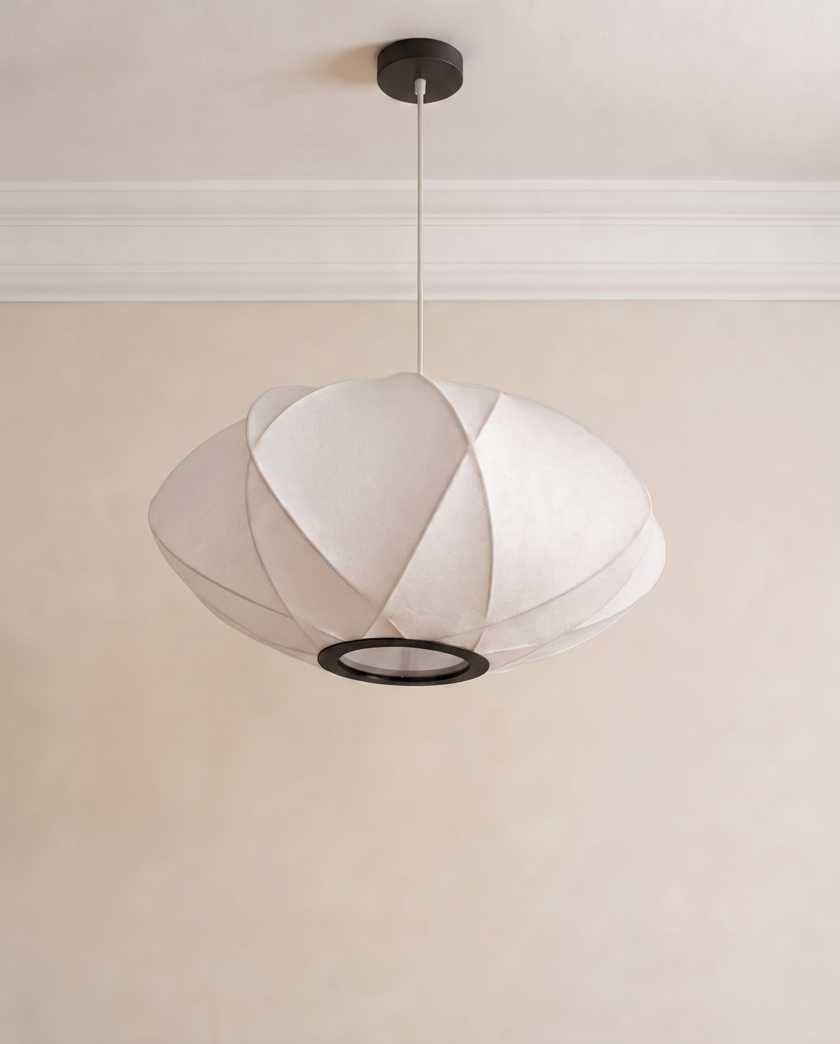 Sakura Japanese Folding Silk Pendant Light