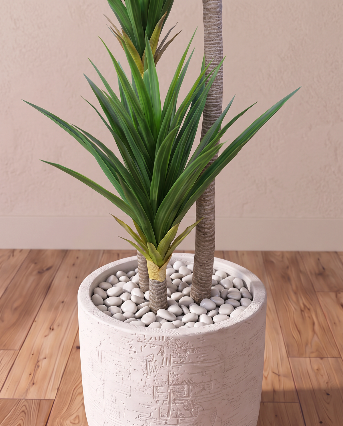 Artificial Yucca Elephantipes Plant – closer view of the trunk and base