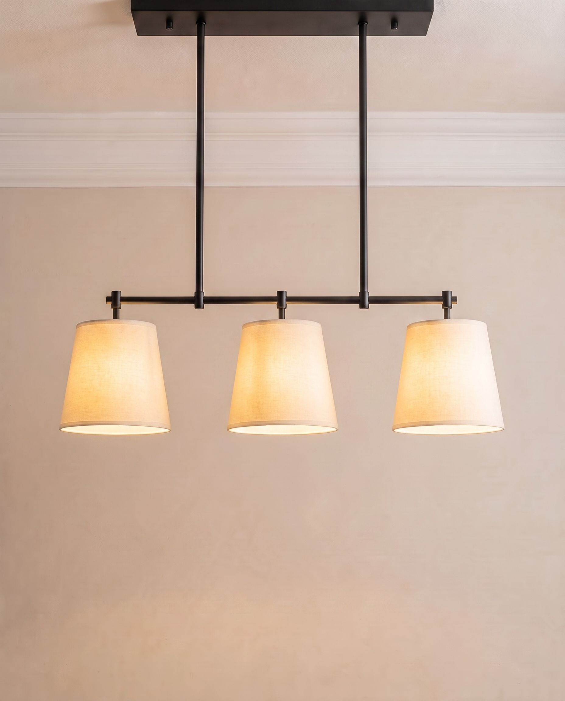 Urban Black & Gold Beige Pendant Light, side view — The Home Peck