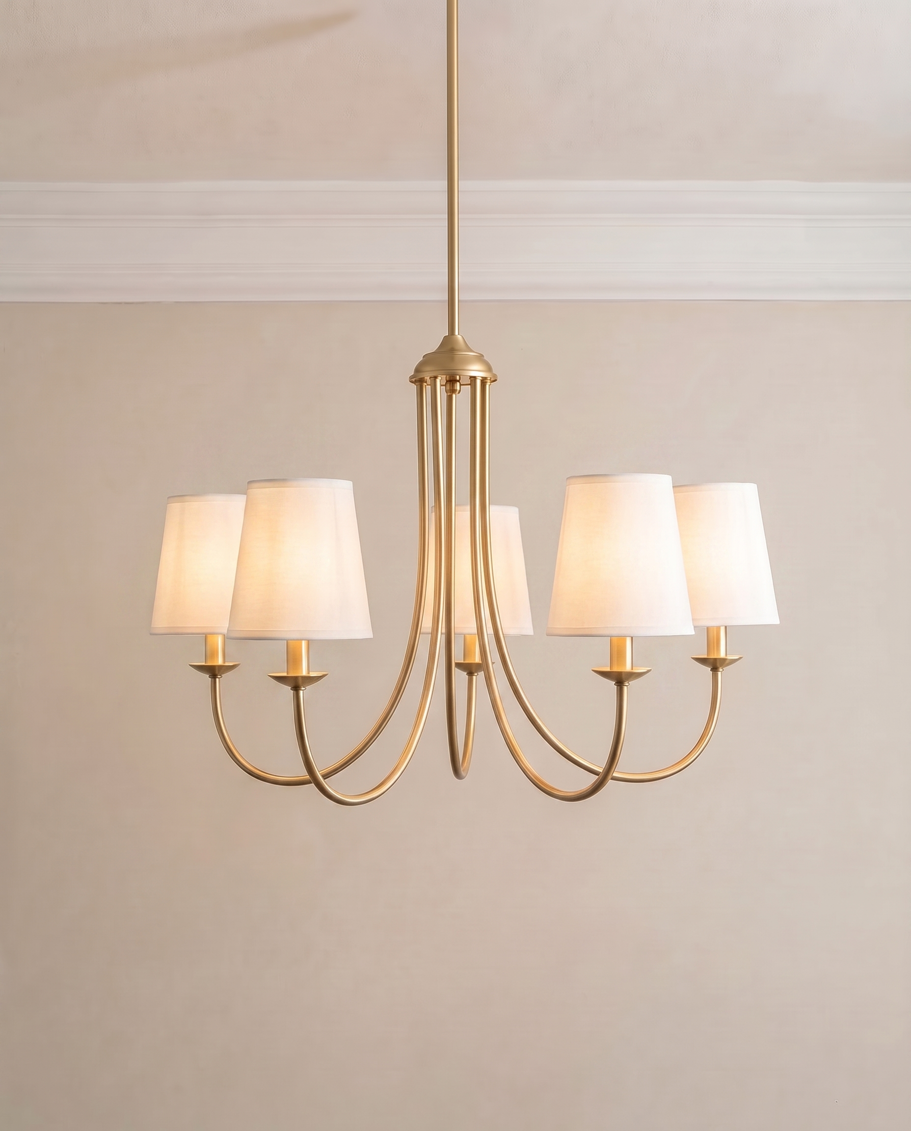 Luna Gold Beige Chandelier, detail view — The Home Peck