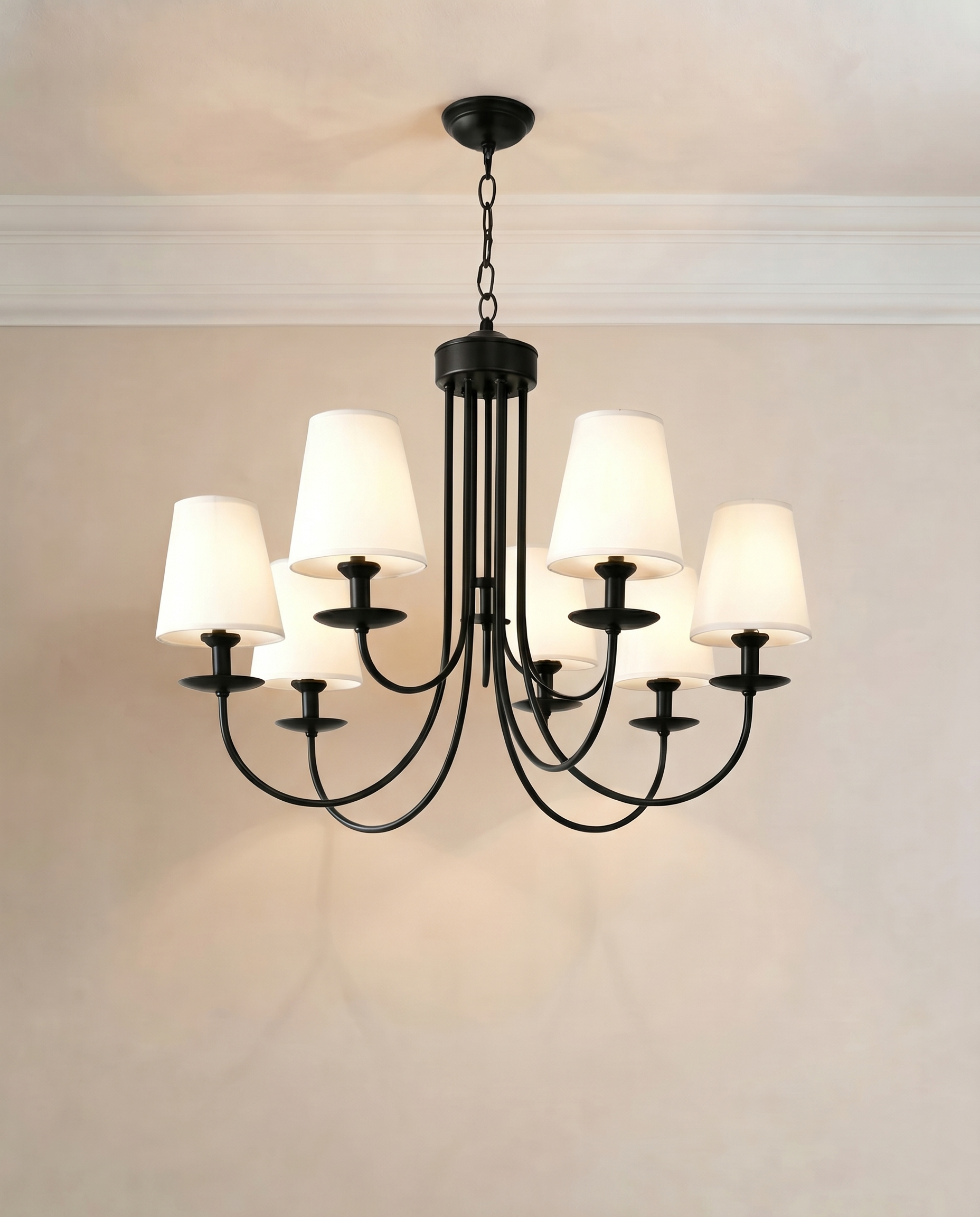 Selene Black Beige Chandelier, detail view — The Home Peck