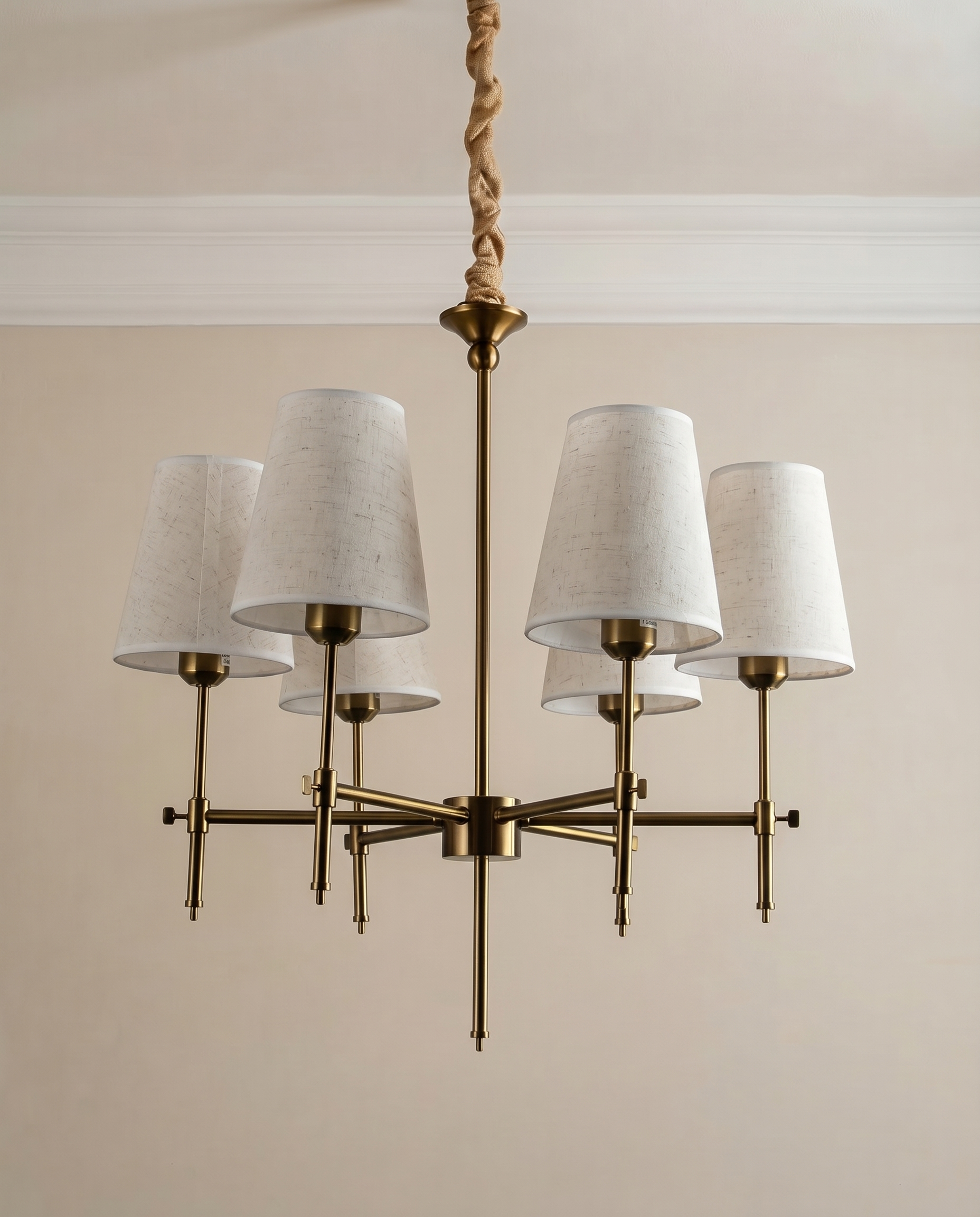Raven Black & Gold Beige Chandelier, side view — The Home Peck