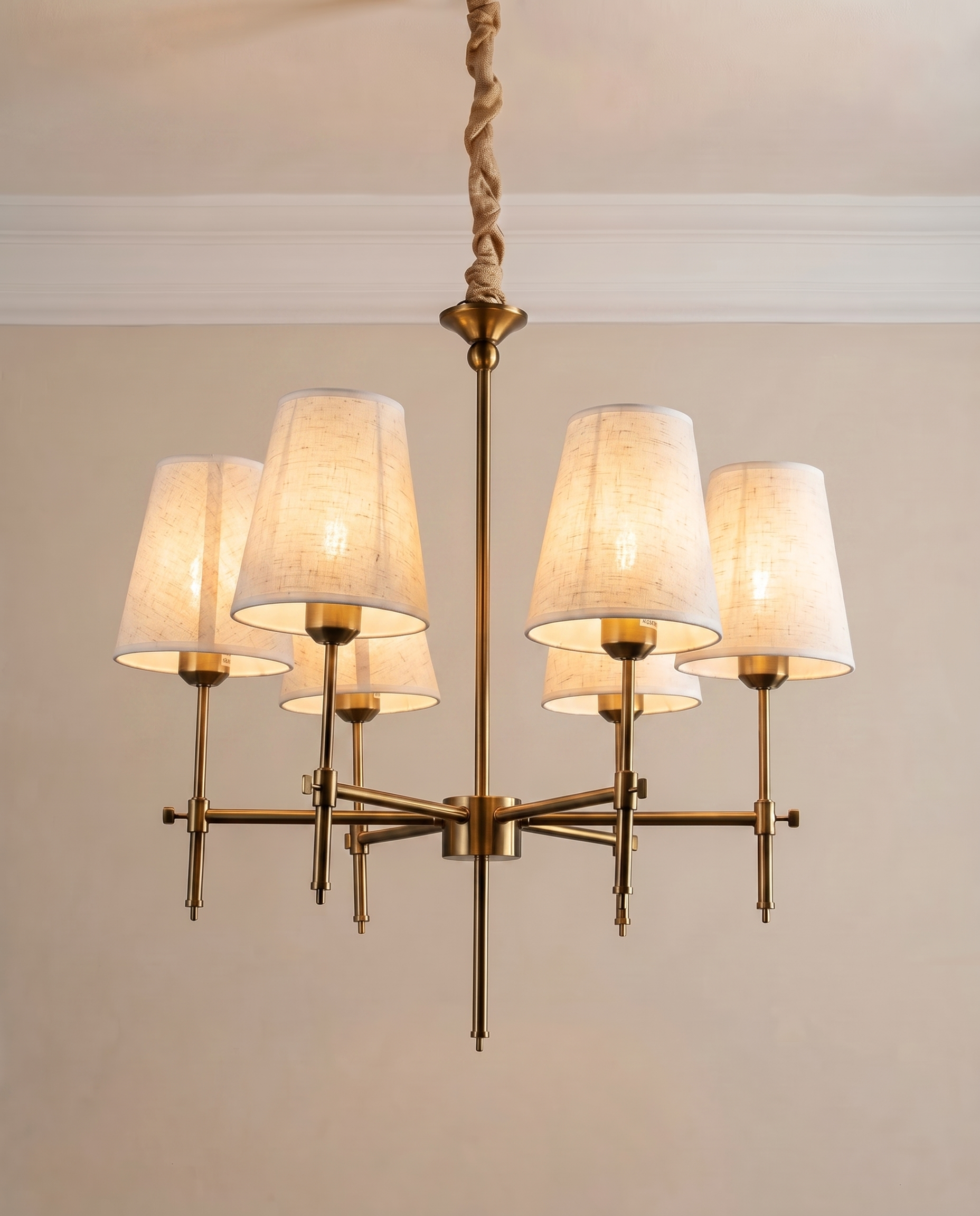 Raven Black & Gold Beige Chandelier, detail view — The Home Peck