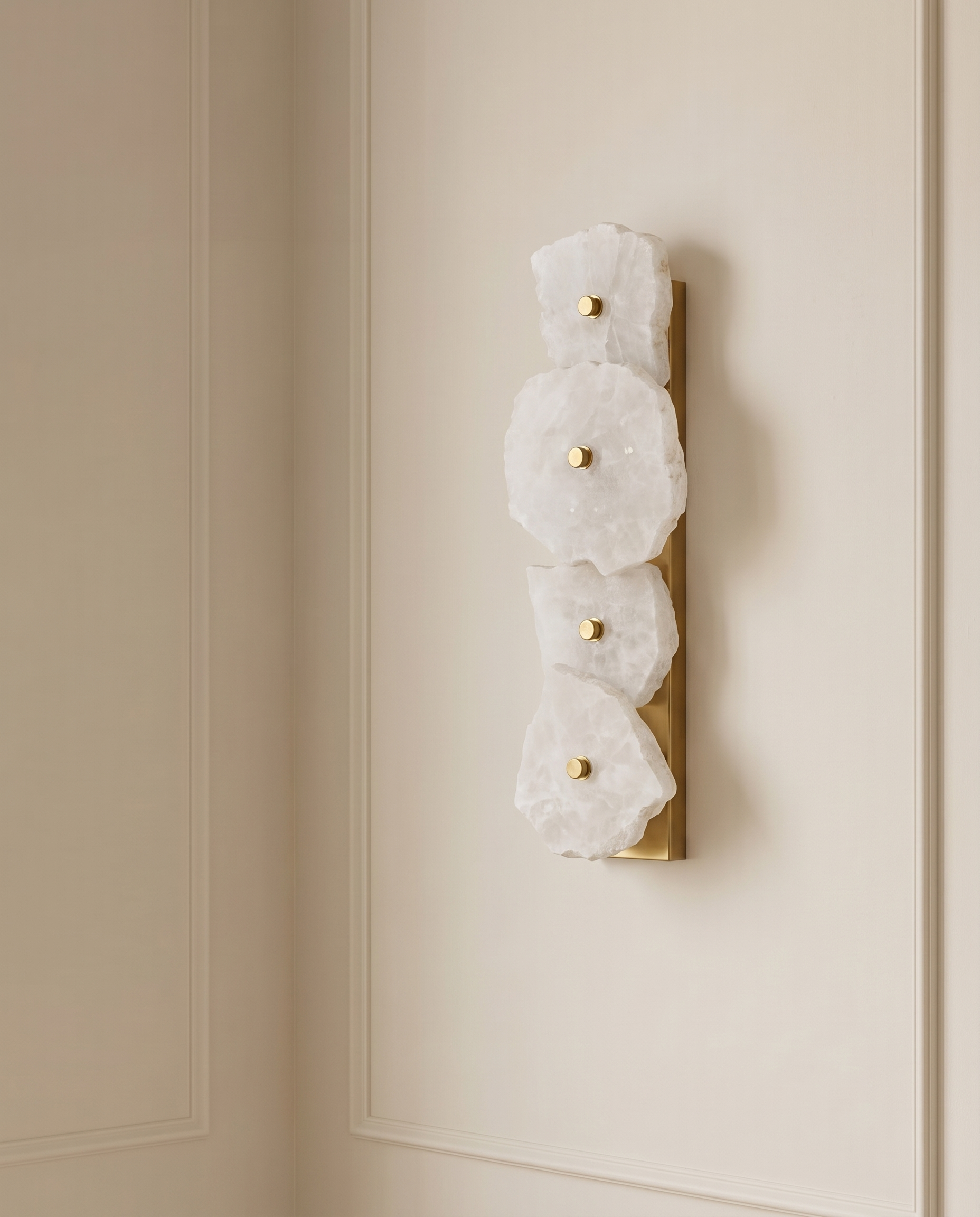 Alba Stone Irregular Wall Light, side view — The Home Peck