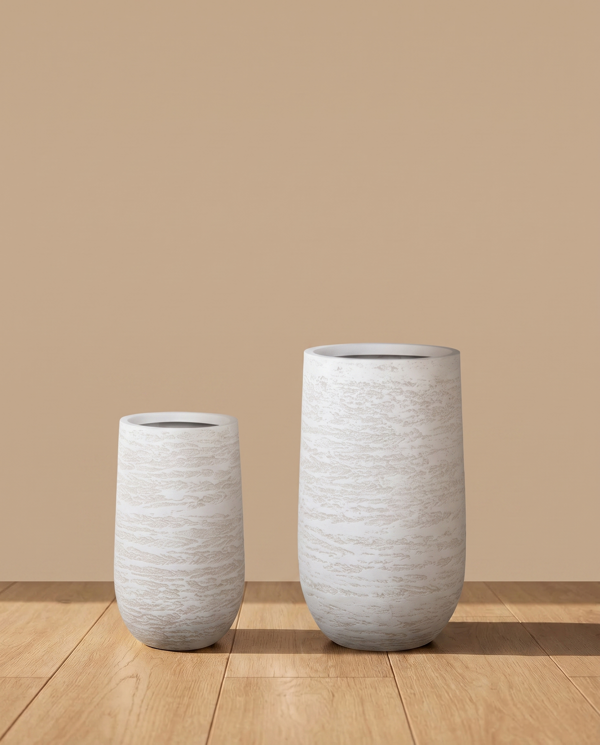 Aero Tall White Fibreclay Pots