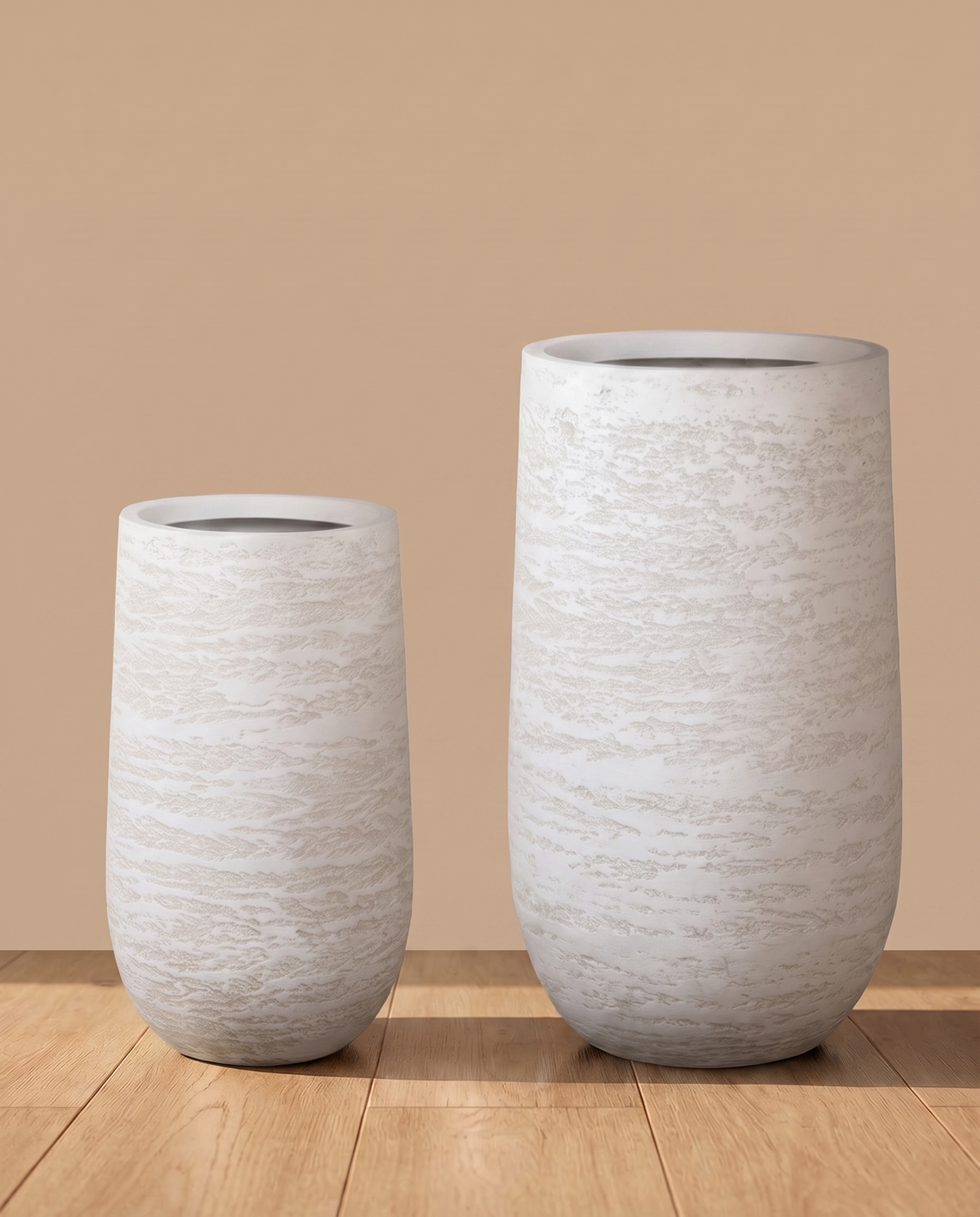 Aero Tall White Fibreclay Pots