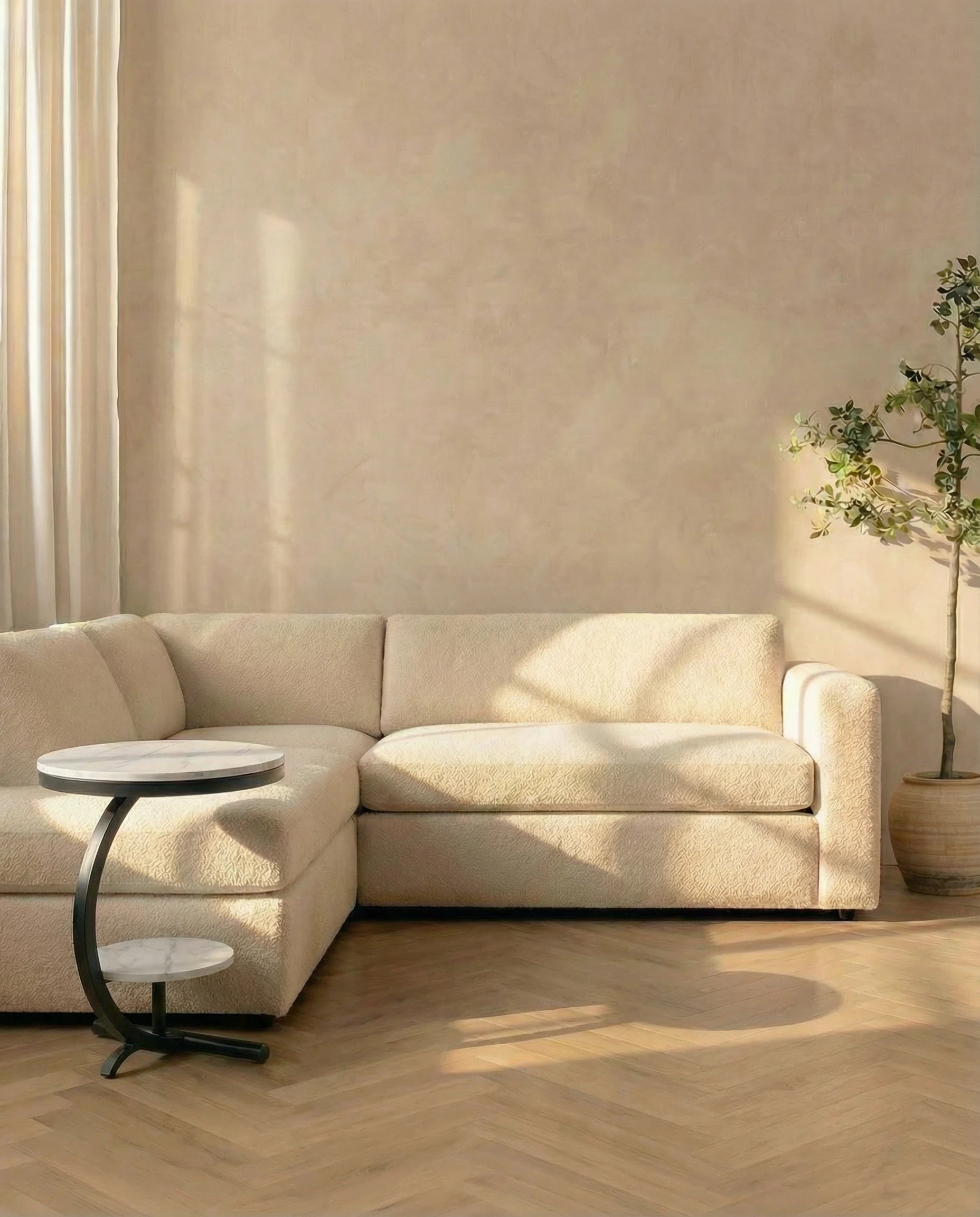 Alessia Two-Tier Marble Side Table