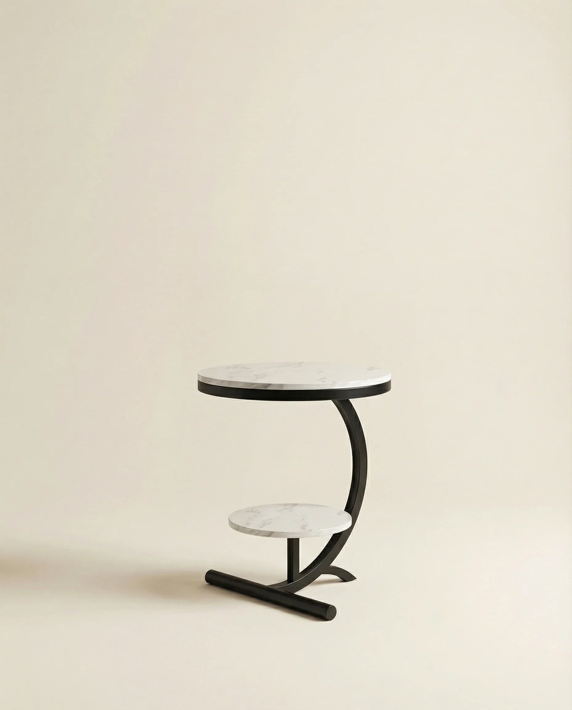 Alessia Two-Tier Marble Side Table