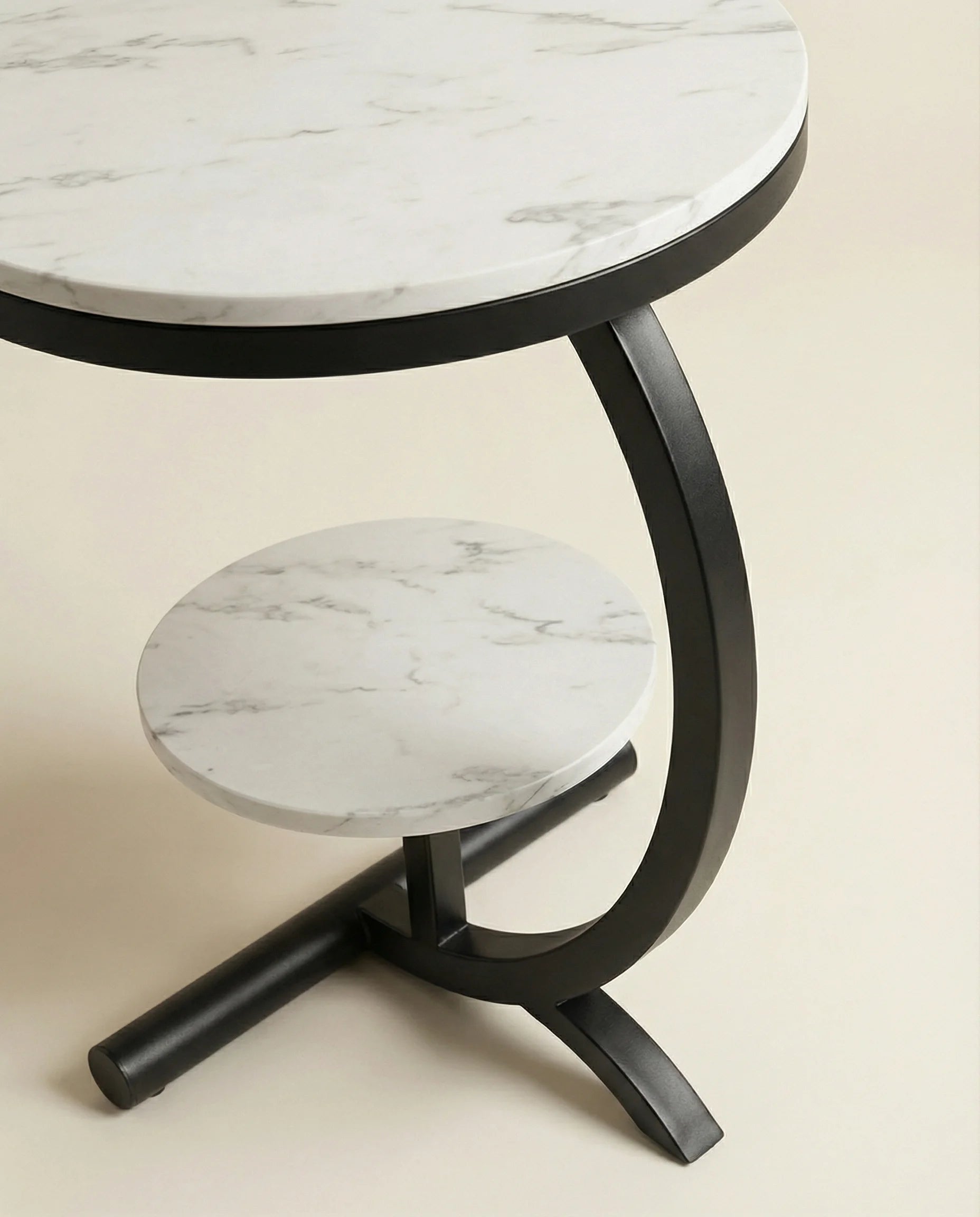 Alessia Two-Tier Marble Side Table