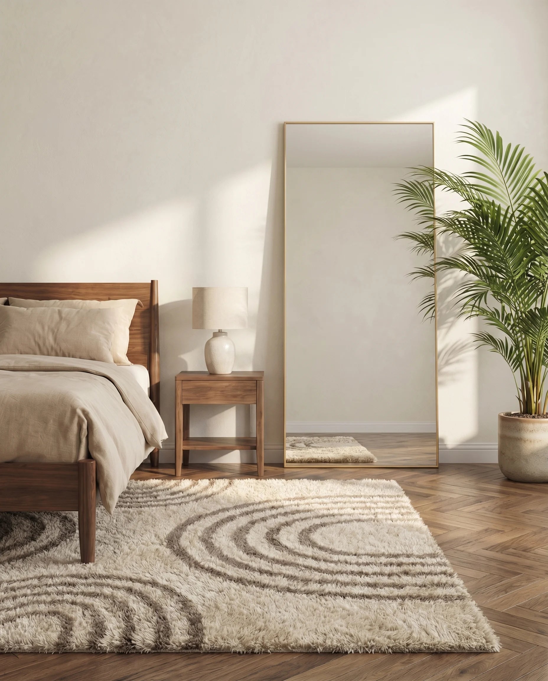 Amaya PVC Golden Framed Rectangular Mirror