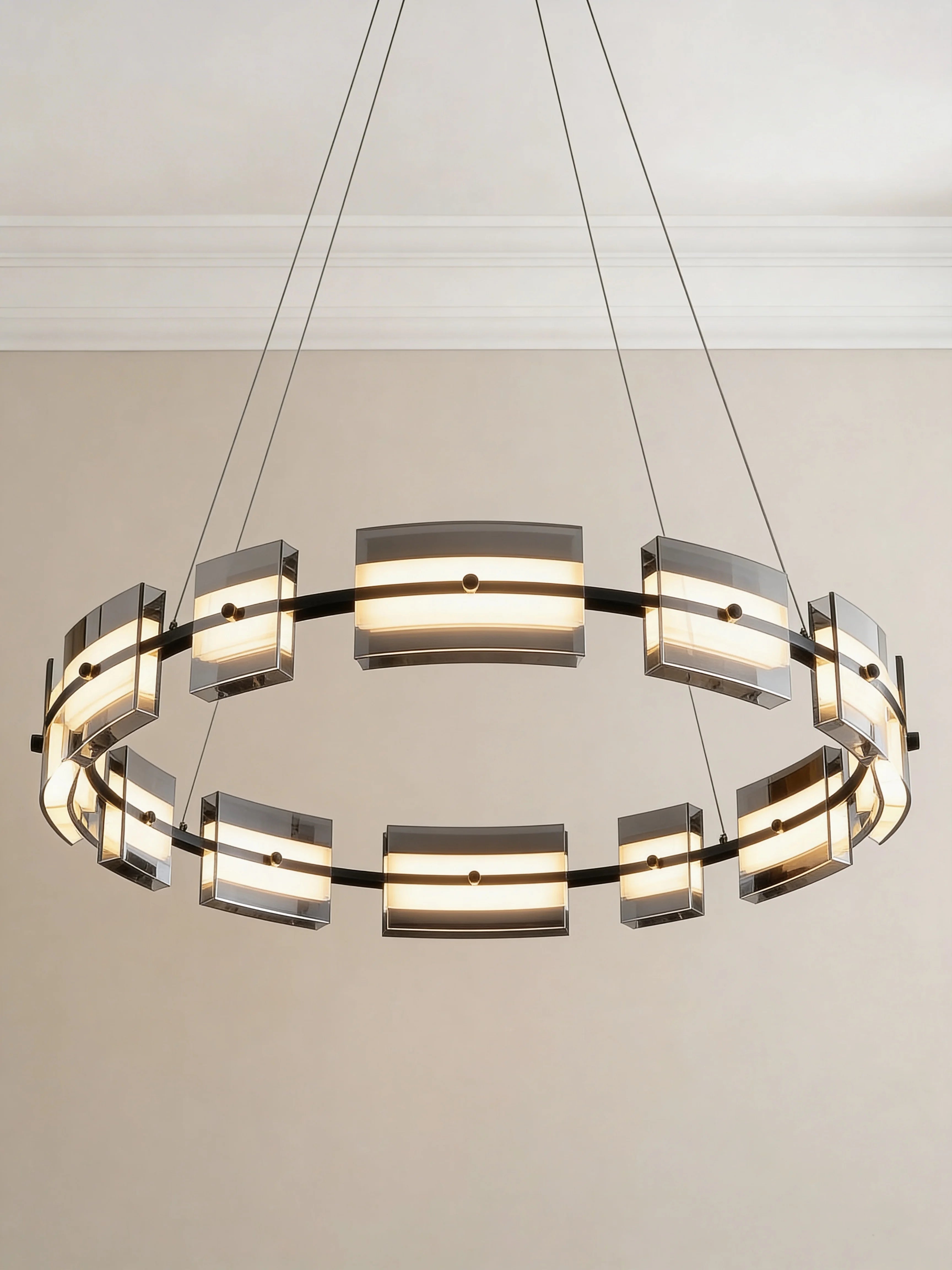 Amberley Luxury Glass & Metal Round Chandelier
