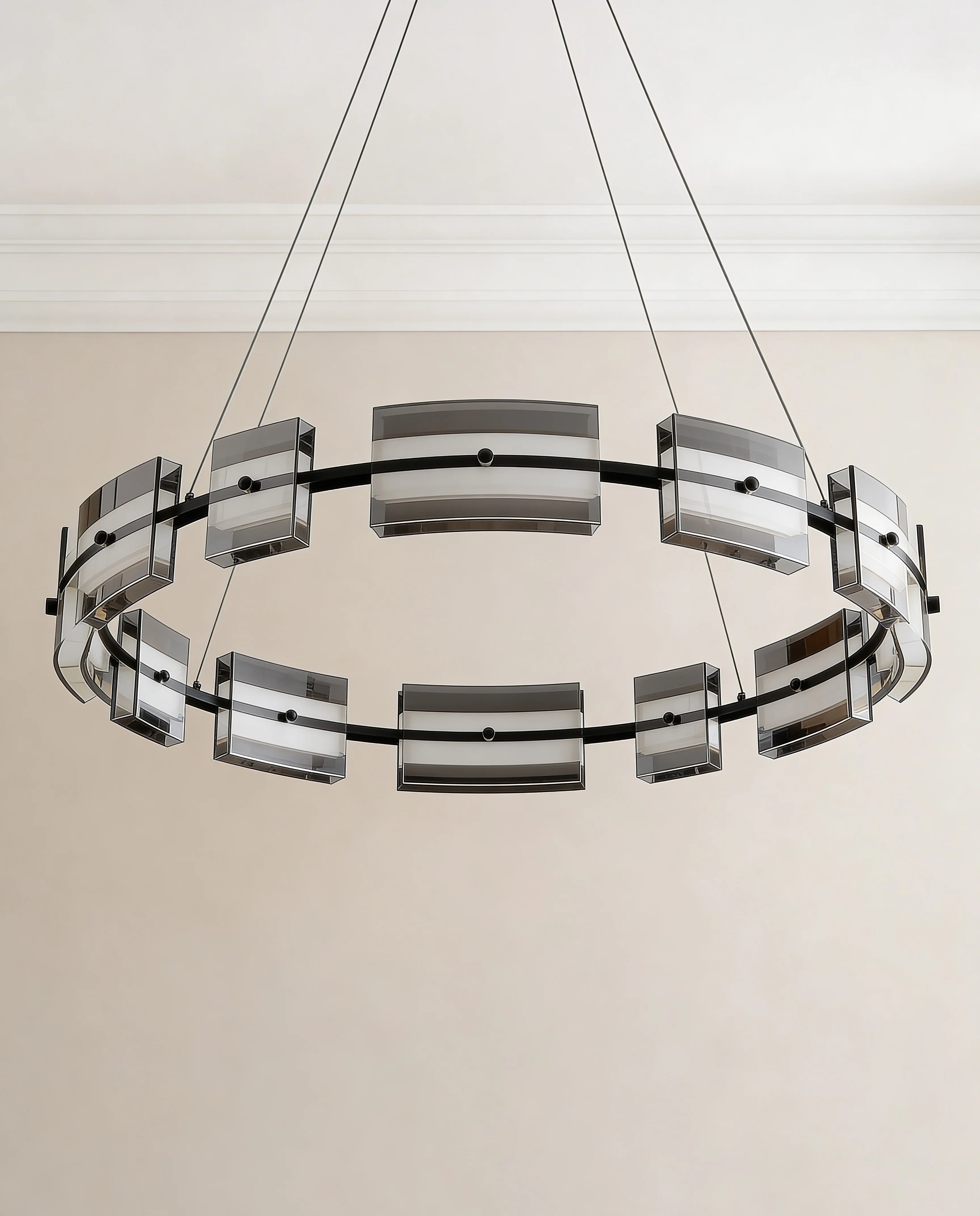 Amberley Luxury Glass & Metal Round Chandelier