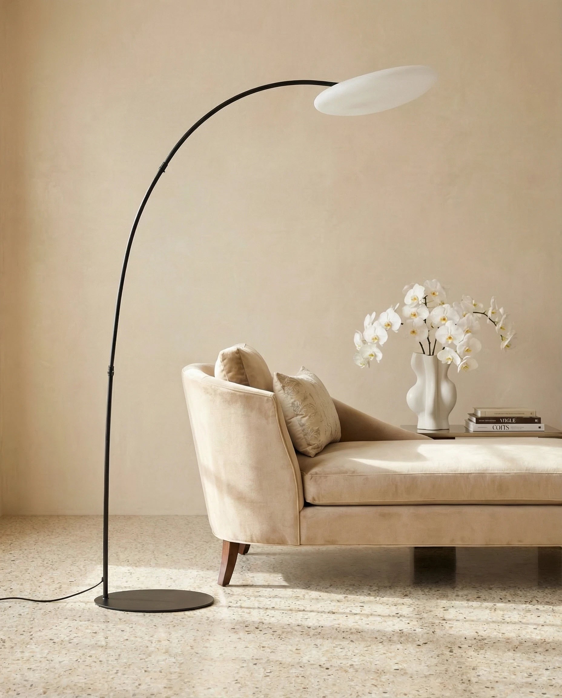 Arco Black & White Fishing Rod Floor Lamp