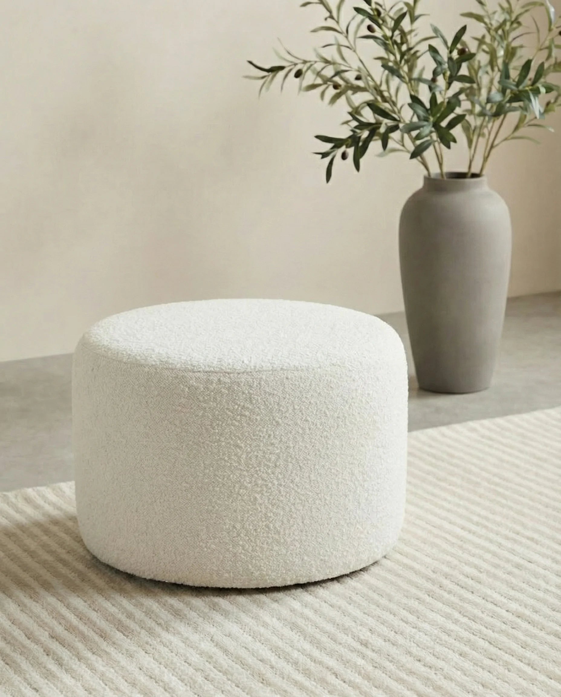Aria Soft Round Modern Pouf