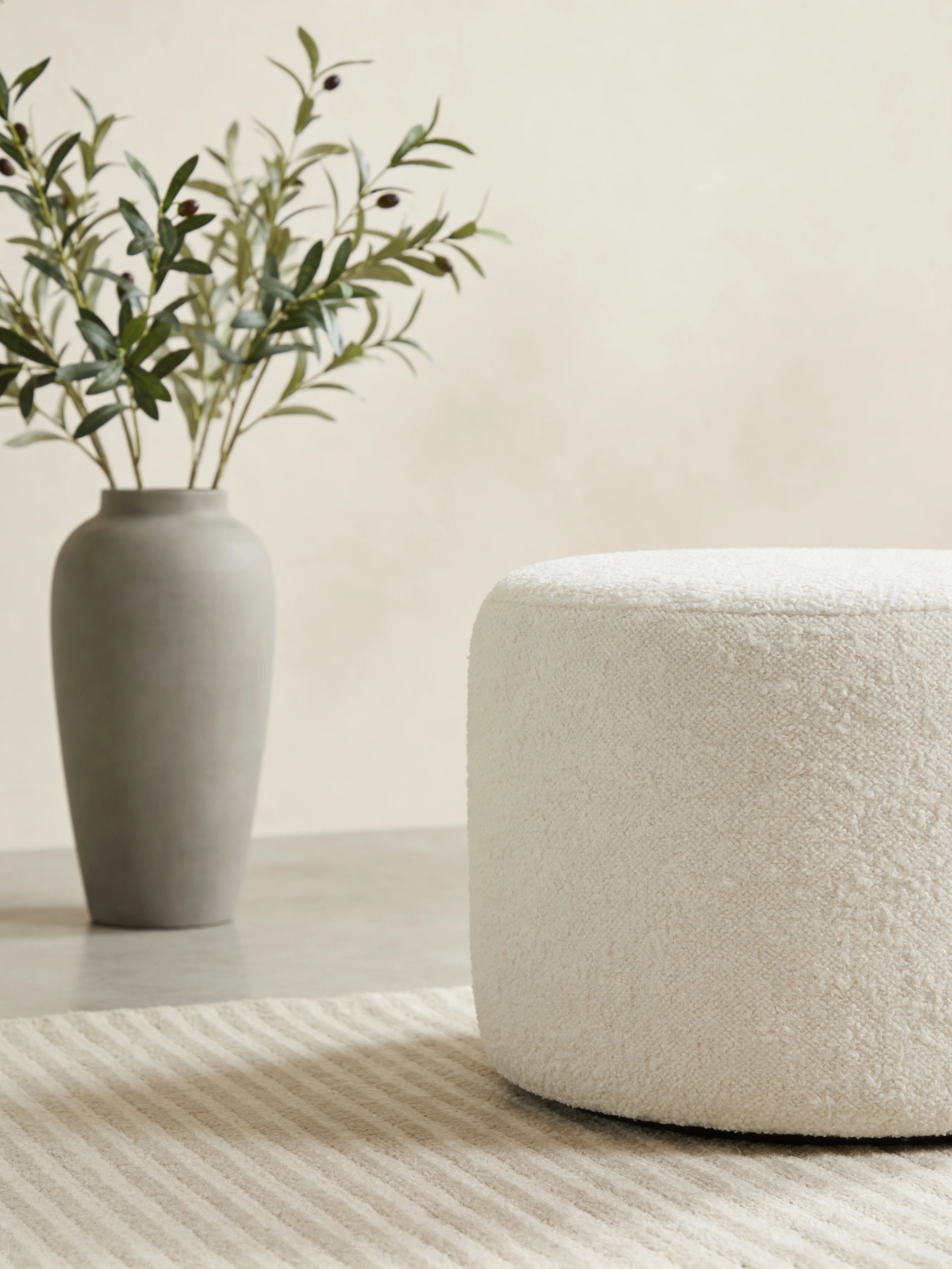 Aria Soft Round Modern Pouf