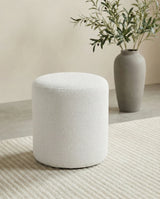 Arlo Round White Boho Pouf