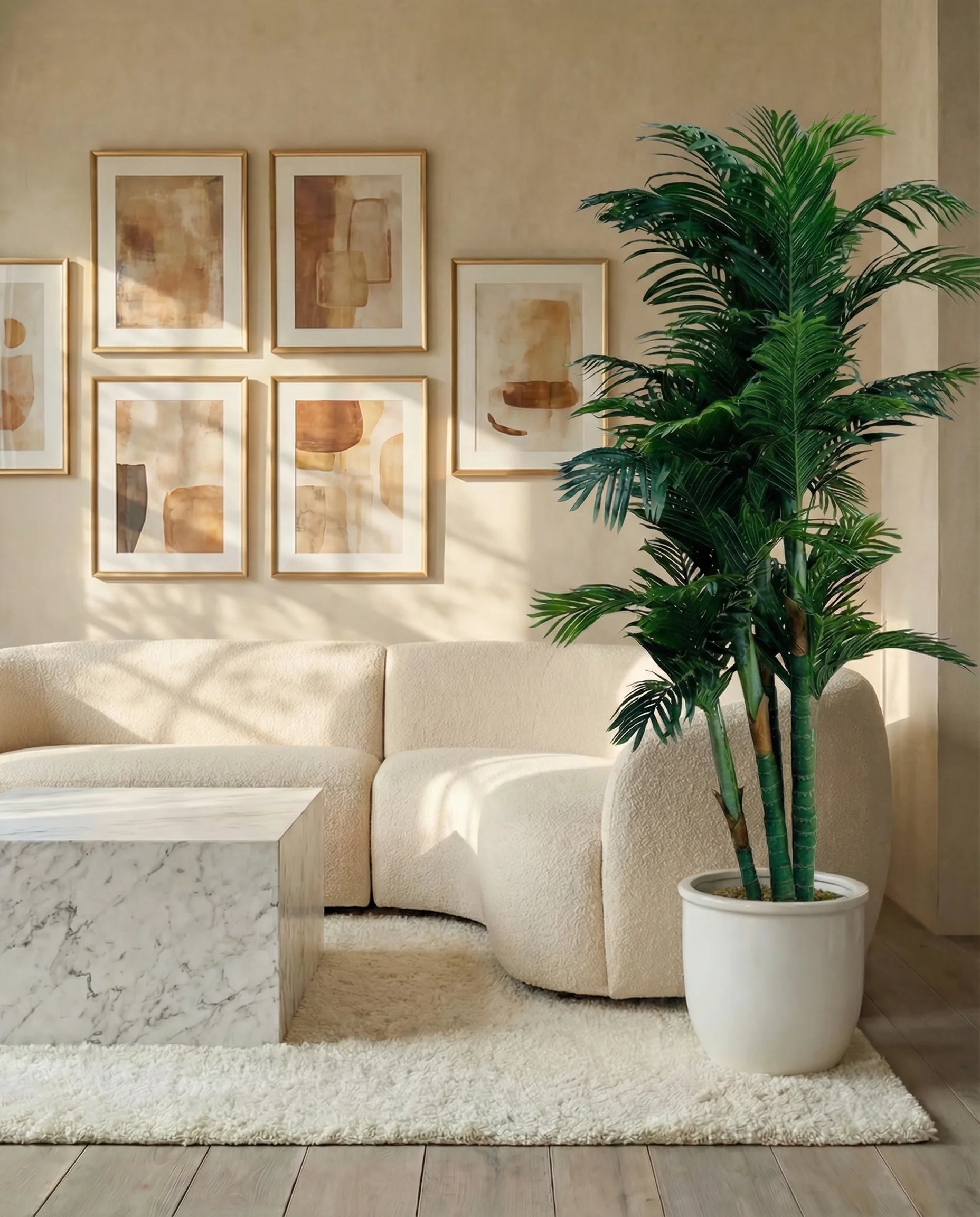 Artificial areca palm tree, full view